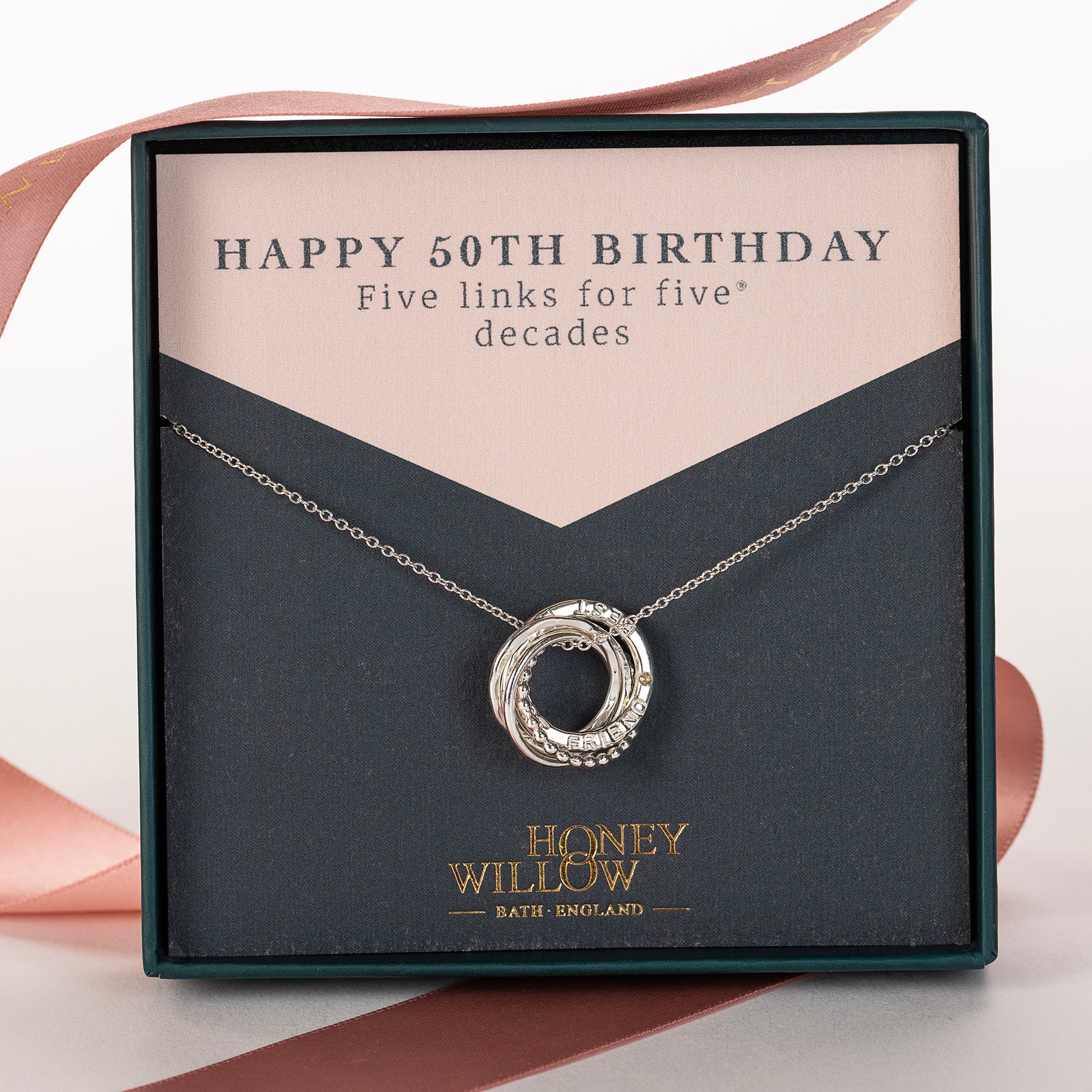 personalised 50th birthday birthstone necklace