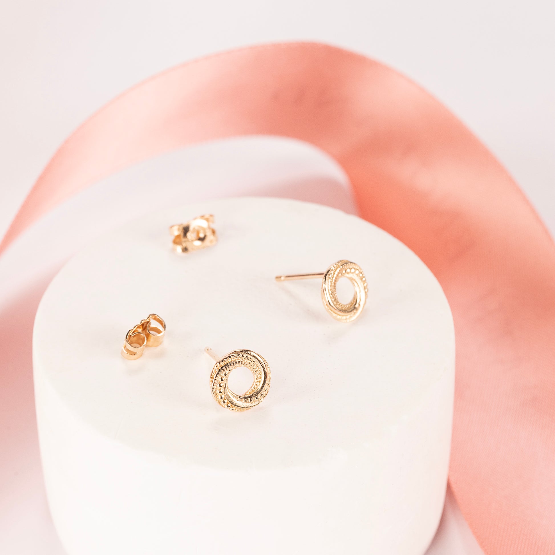 60th Birthday Stud Earrings - The Original 6 Links for 6 Decades Earrings - 9kt Gold