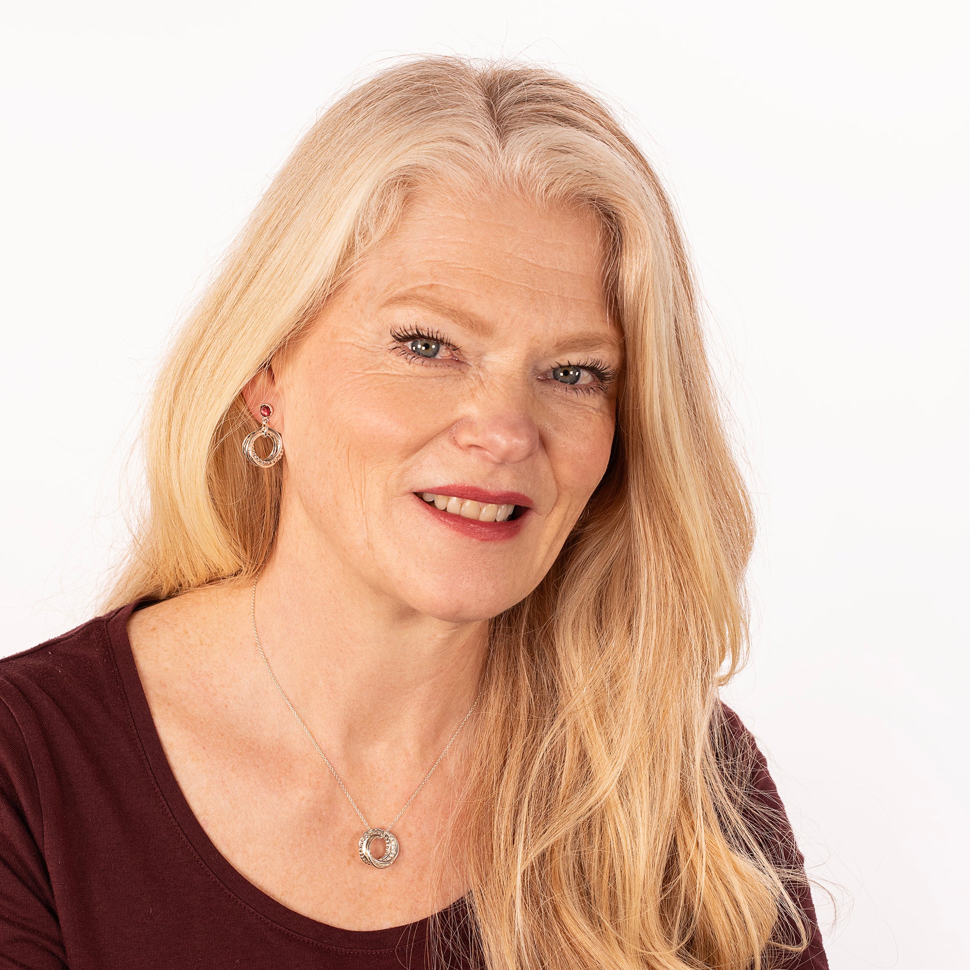 60th Birthday Birthstone Earrings - The Original 6 Links for 6 Decades - Petite Silver