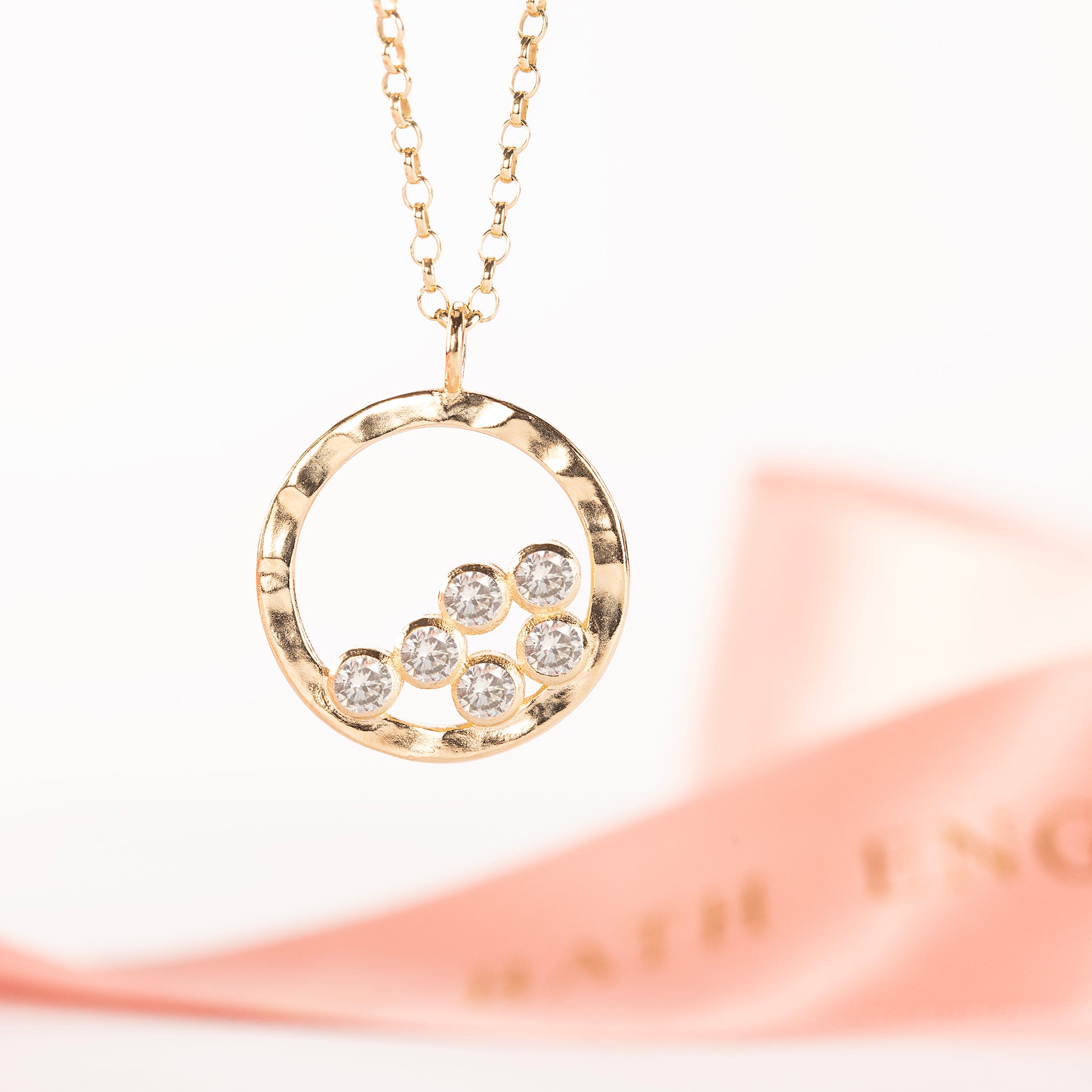 60th Birthday Necklace - 6 Diamonds for 6 Decades - 9kt Gold & Lab Grown Diamonds