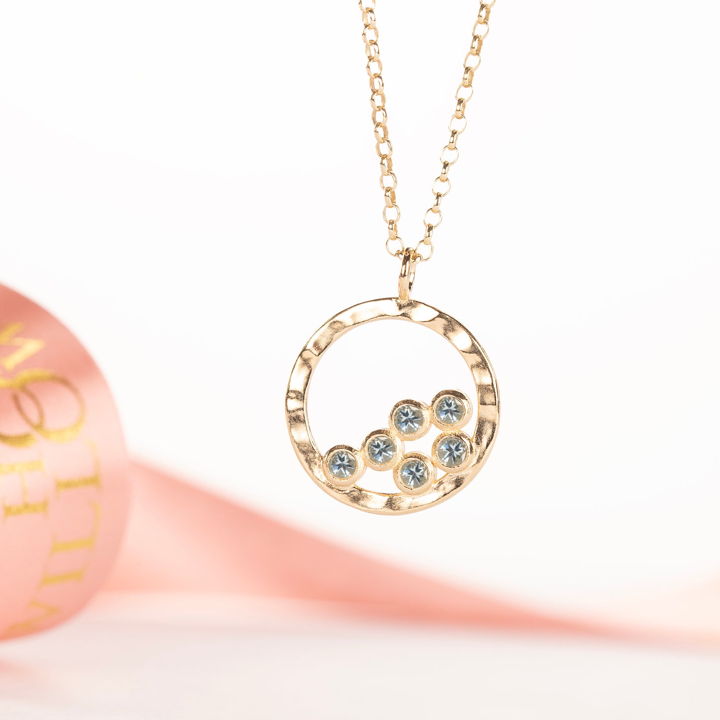60th Birthday Necklace - 6 Birthstones for 6 Decades - 9kt Gold