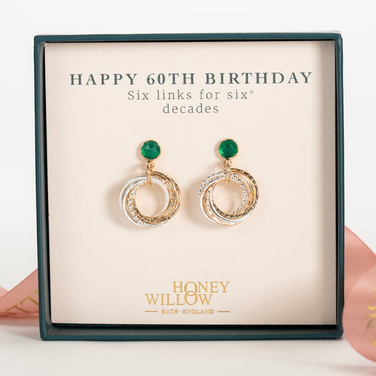 60th birthday birthstone earrings
