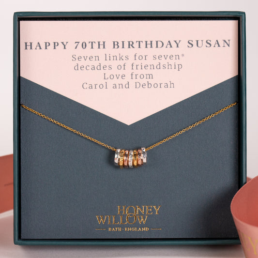 70th birthday necklace