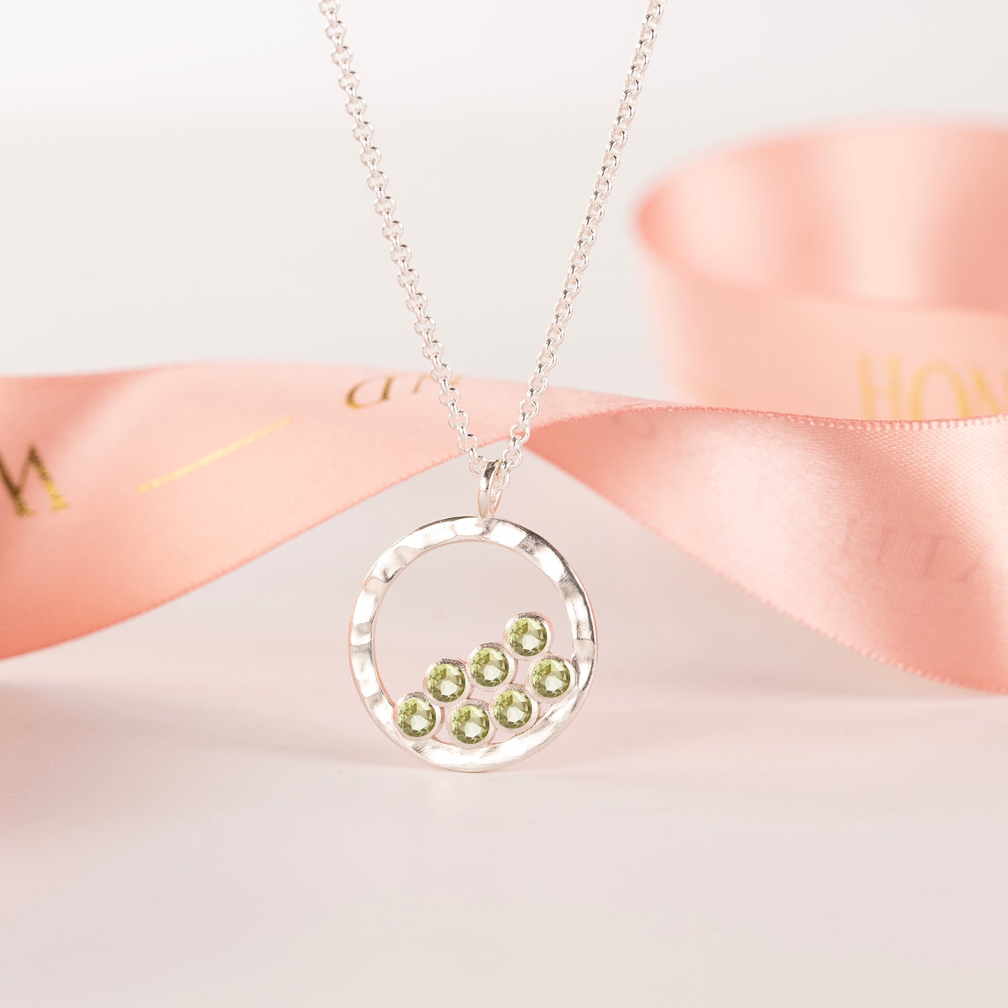 70th Birthday Necklace - 7 Birthstones for 7 Decades - Silver