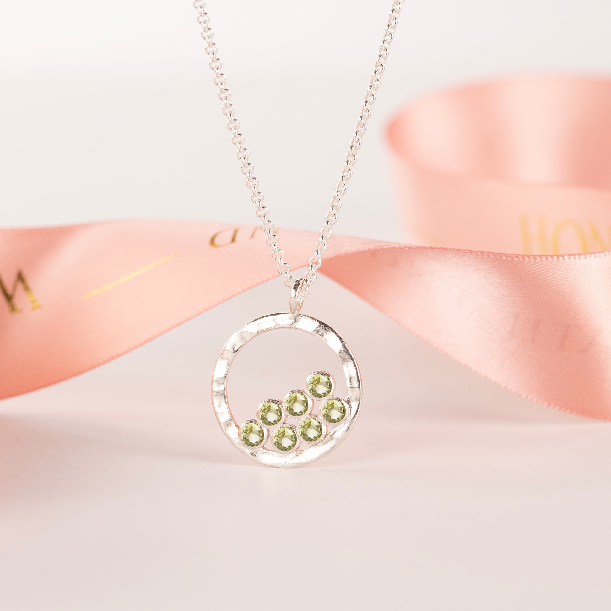 70th Birthday Necklace - 7 Birthstones for 7 Decades - Silver