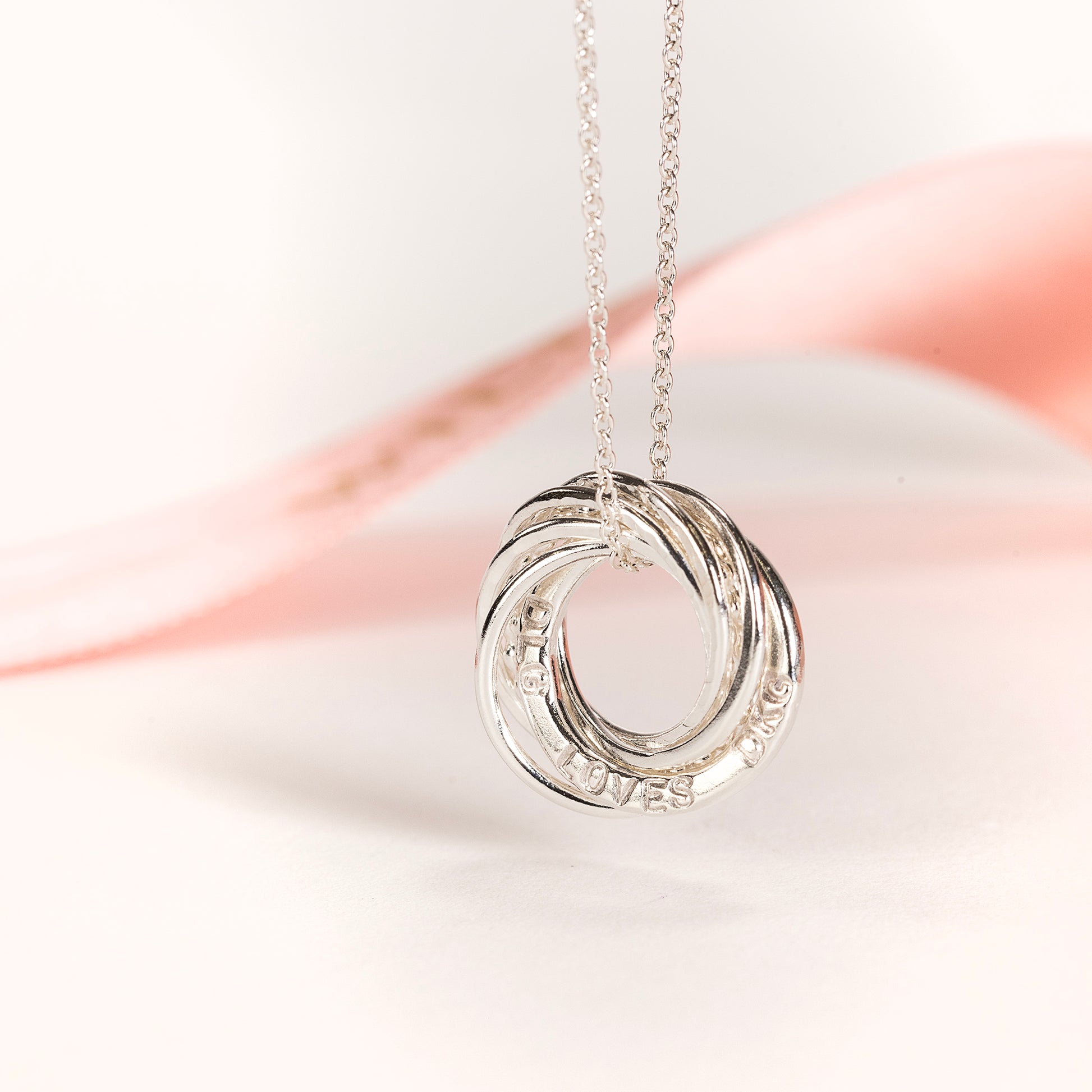 Personalised 7th Anniversary Necklace The Original Rings for