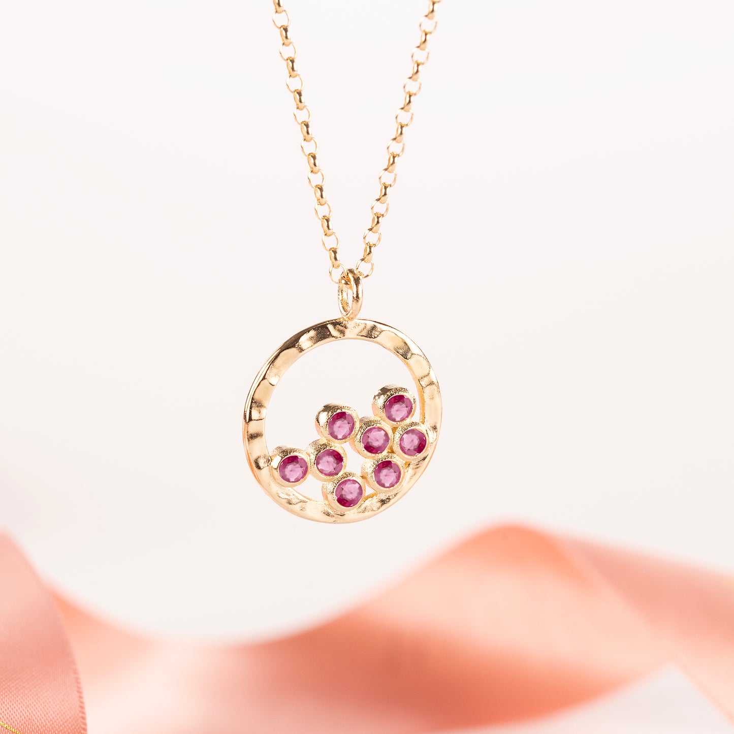 80th Birthday Necklace - 8 Birthstones for 8 Decades - 9kt Gold