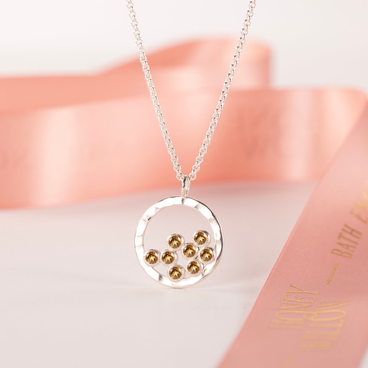 80th Birthday Necklace - 8 Birthstones for 8 Decades - Silver