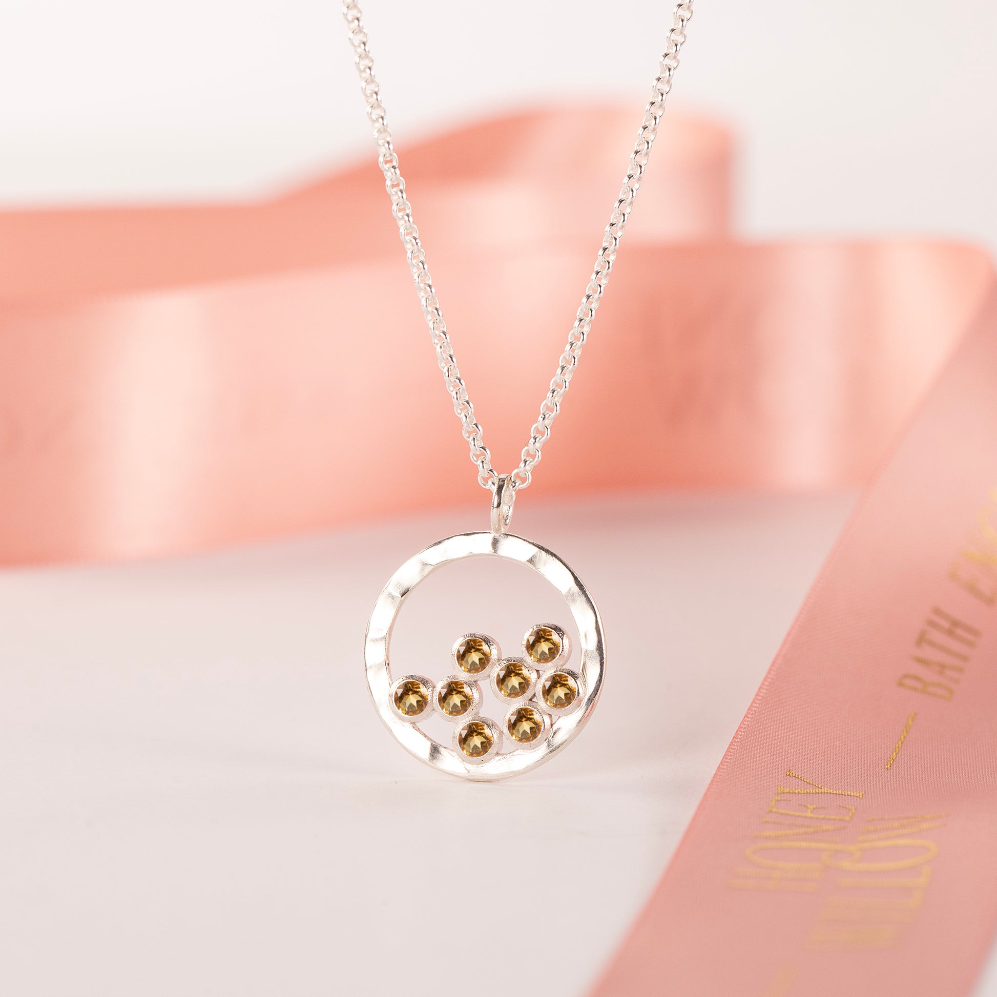 80th Birthday Necklace - 8 Birthstones for 8 Decades - Silver