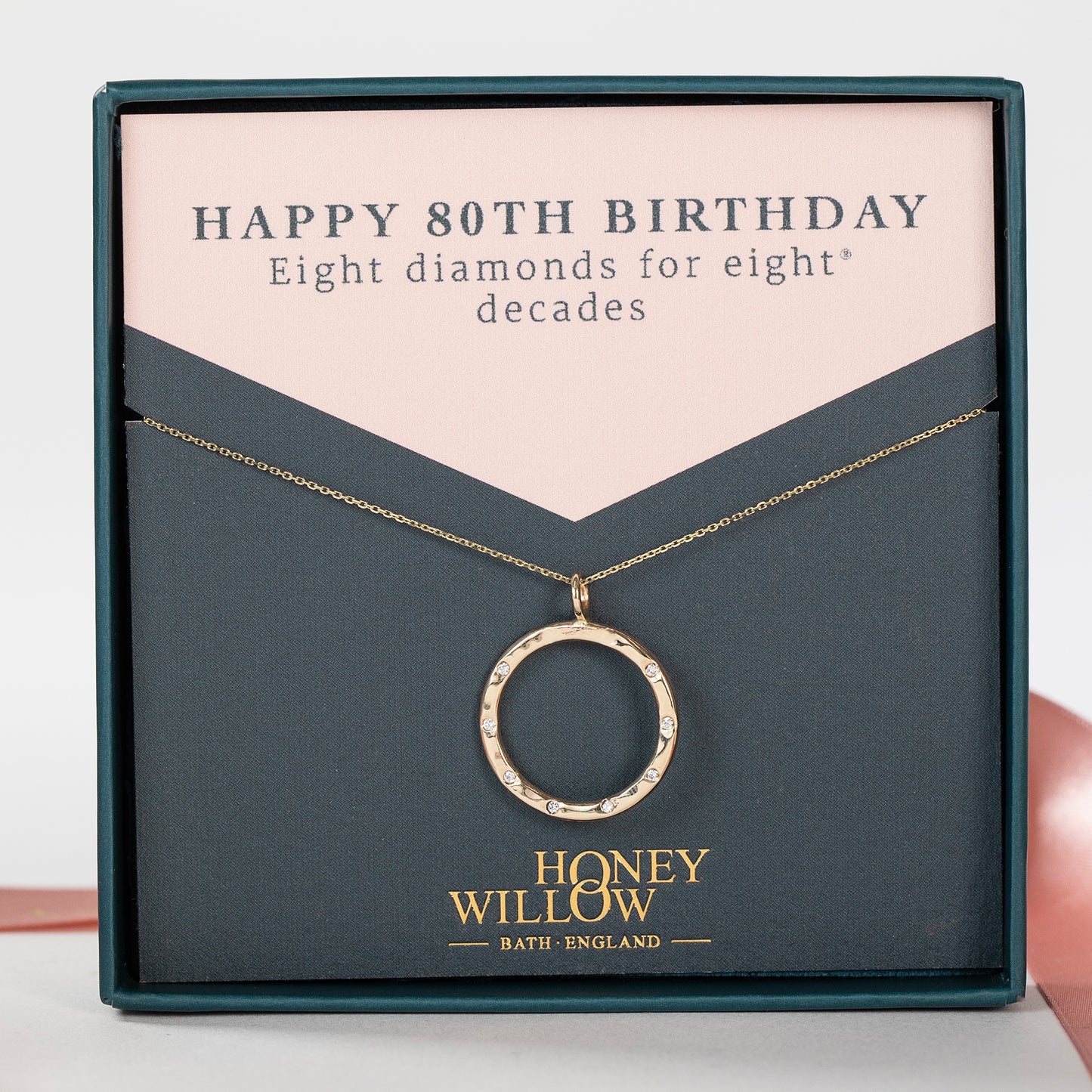 80th birthday halo necklace