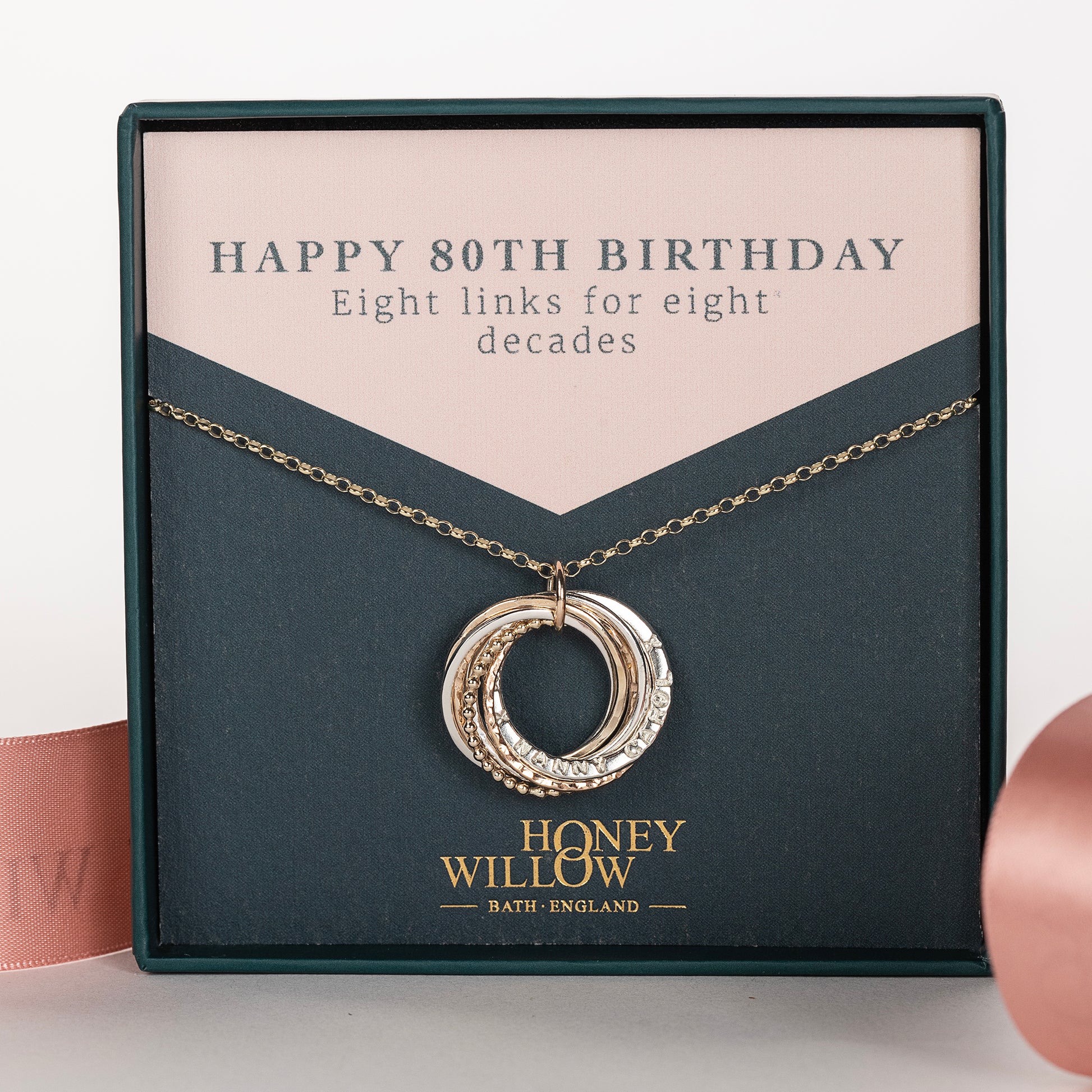 personalised 80th birthday necklace