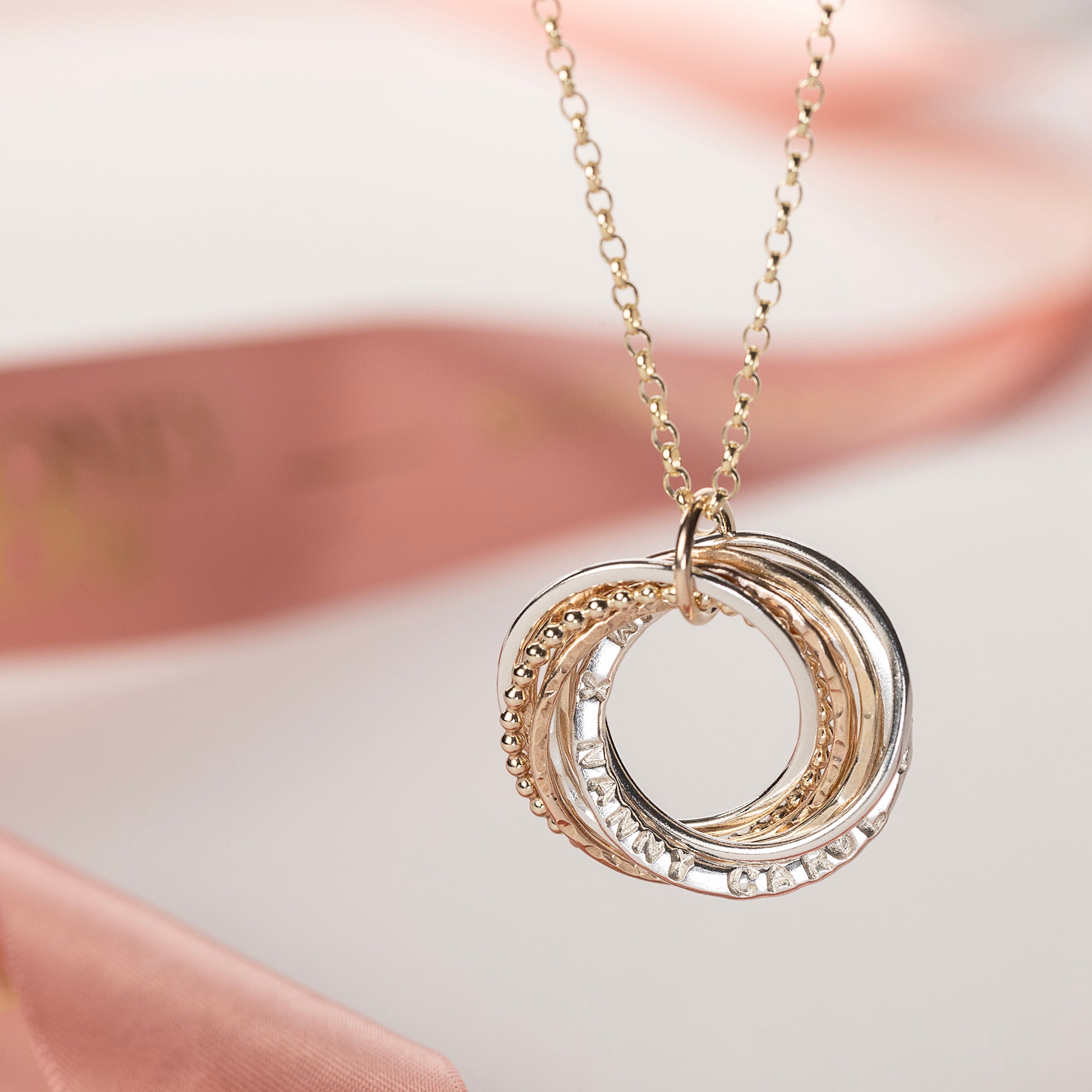 Personalised 80th Birthday Necklace The Original Links for Decades 9kt Gold Rose Gold Silver sterling silver 16 inches