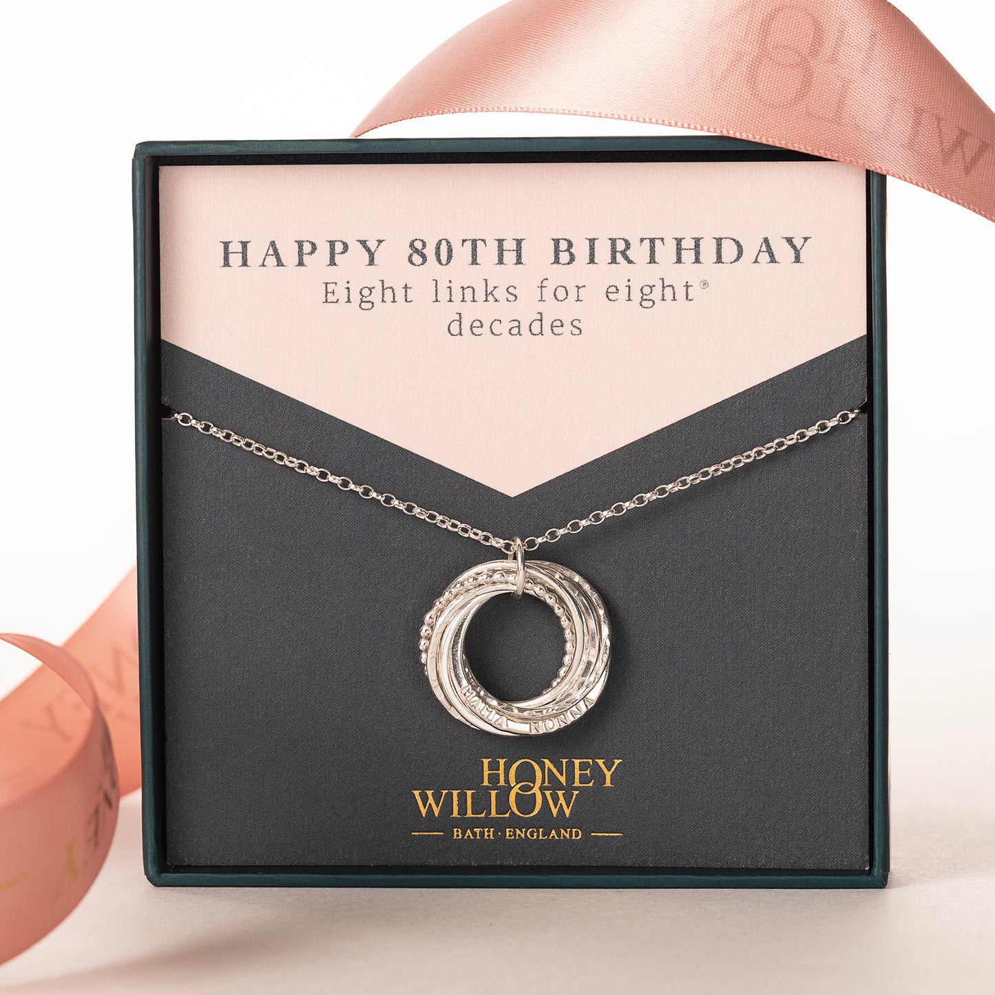 personalised 80th birthday necklace