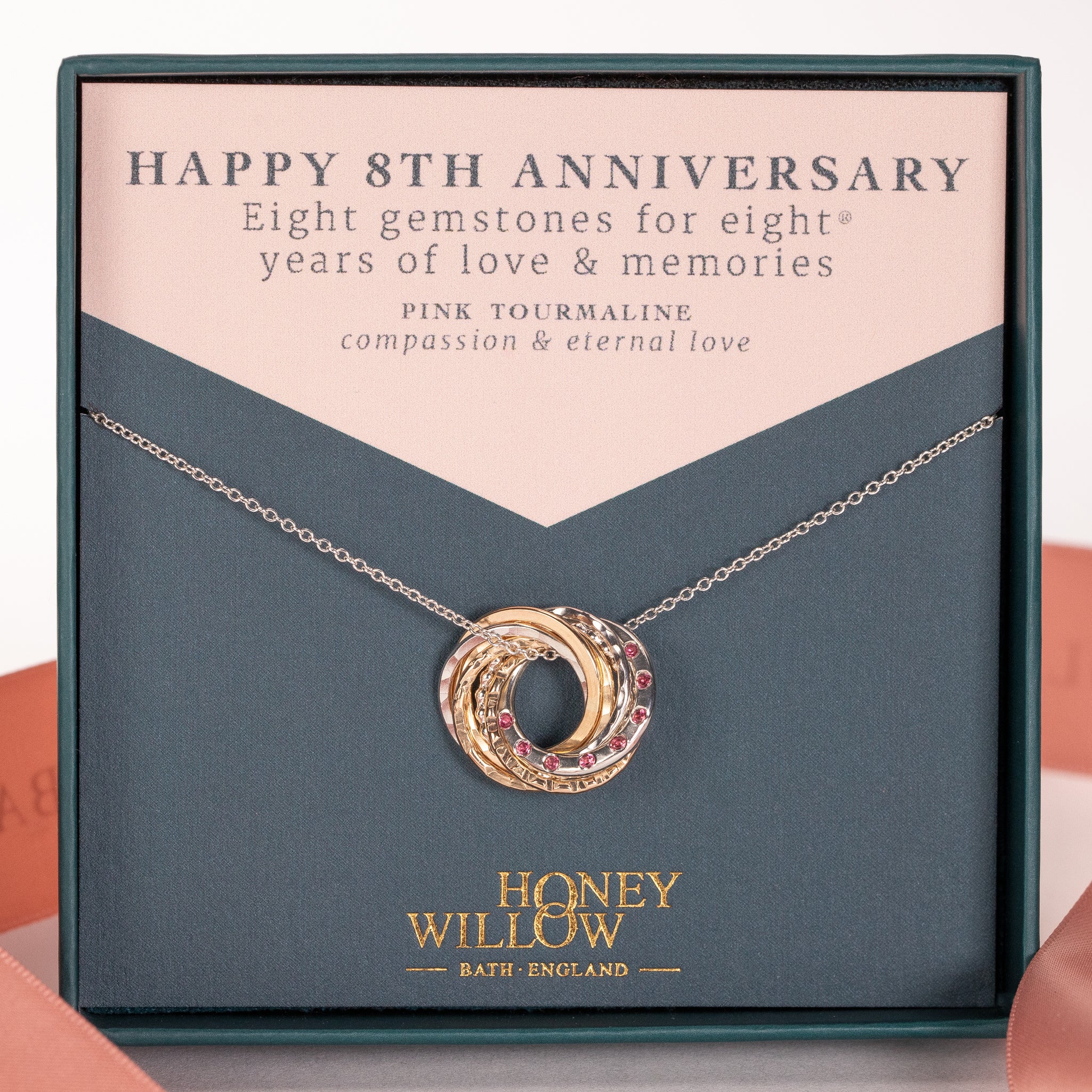 8th Anniversary Necklace - The Original 8 outlets Rings for 8 Years® Necklace - Silver