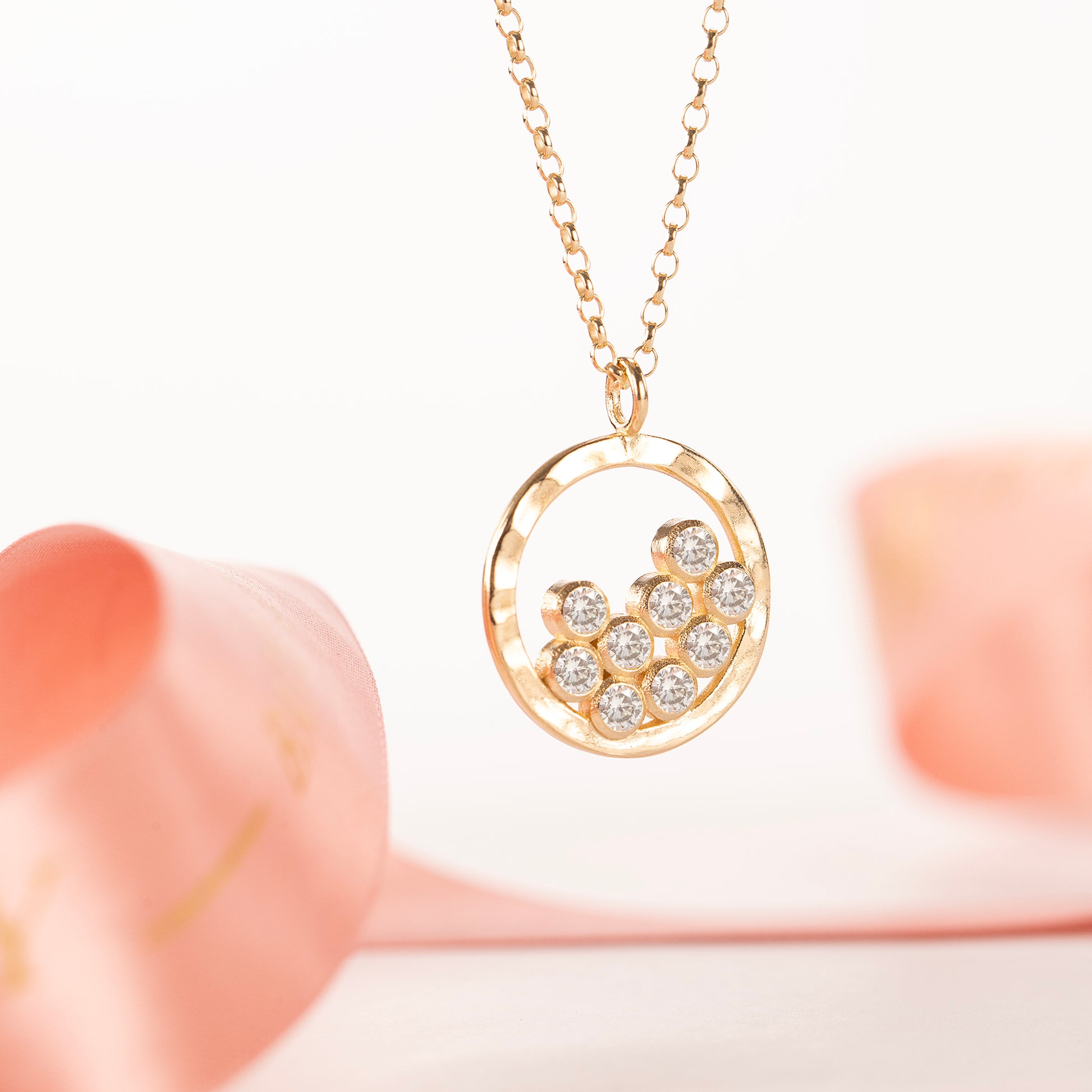 90th Birthday Necklace - 9 Diamonds for 9 Decades - 9kt Gold & Lab Grown Diamonds