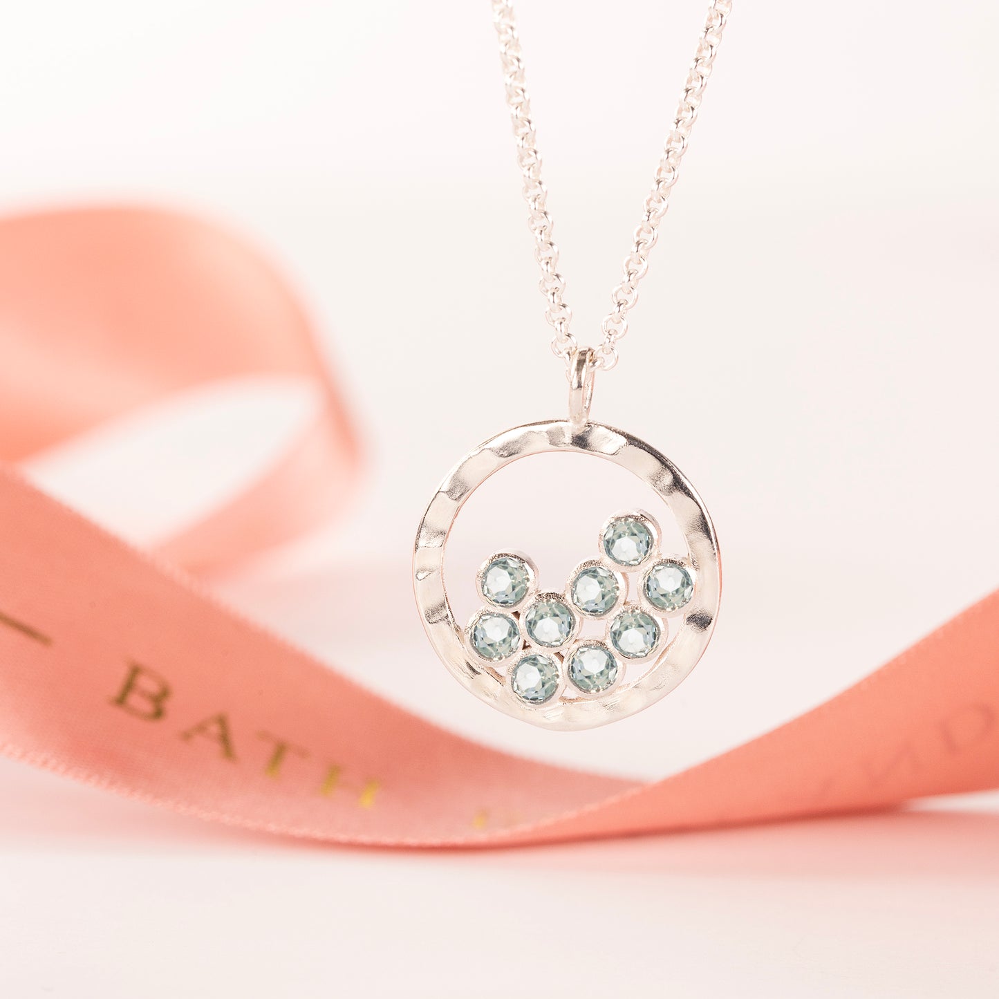 90th Birthday Necklace - 9 Birthstones for 9 Decades - Silver