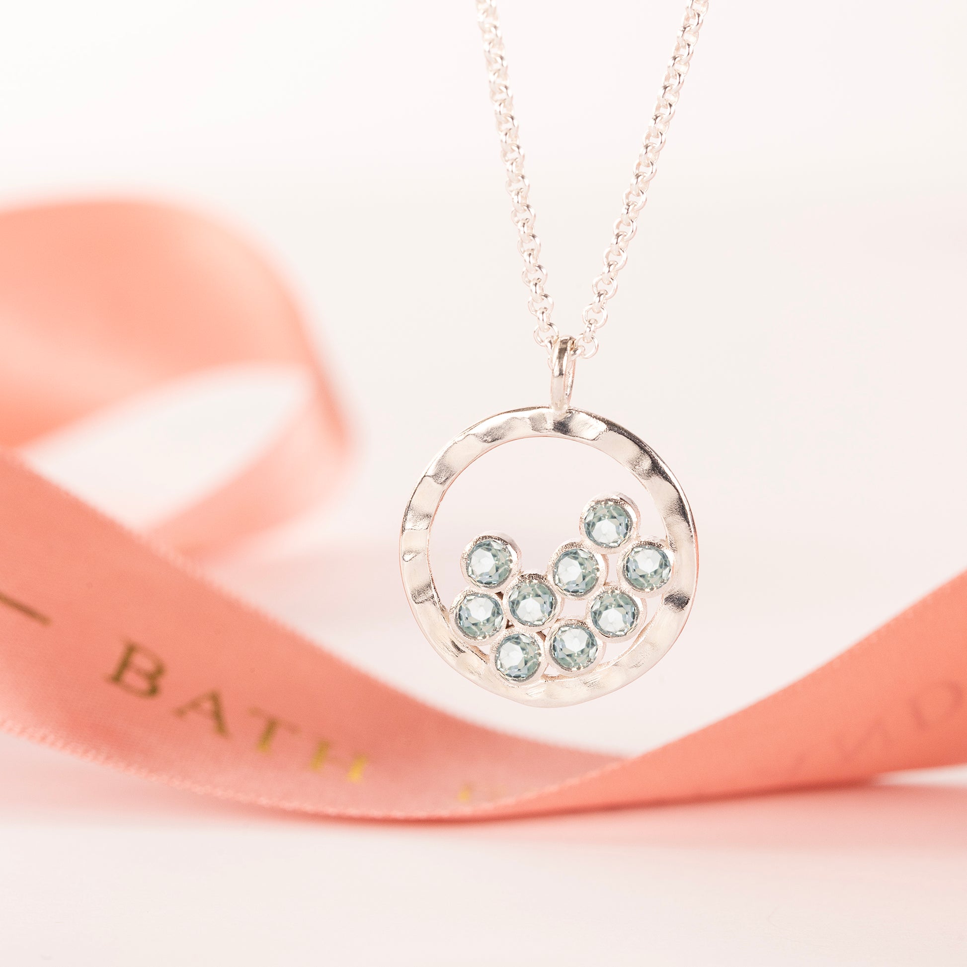 90th Birthday Necklace - 9 Birthstones for 9 Decades - Silver