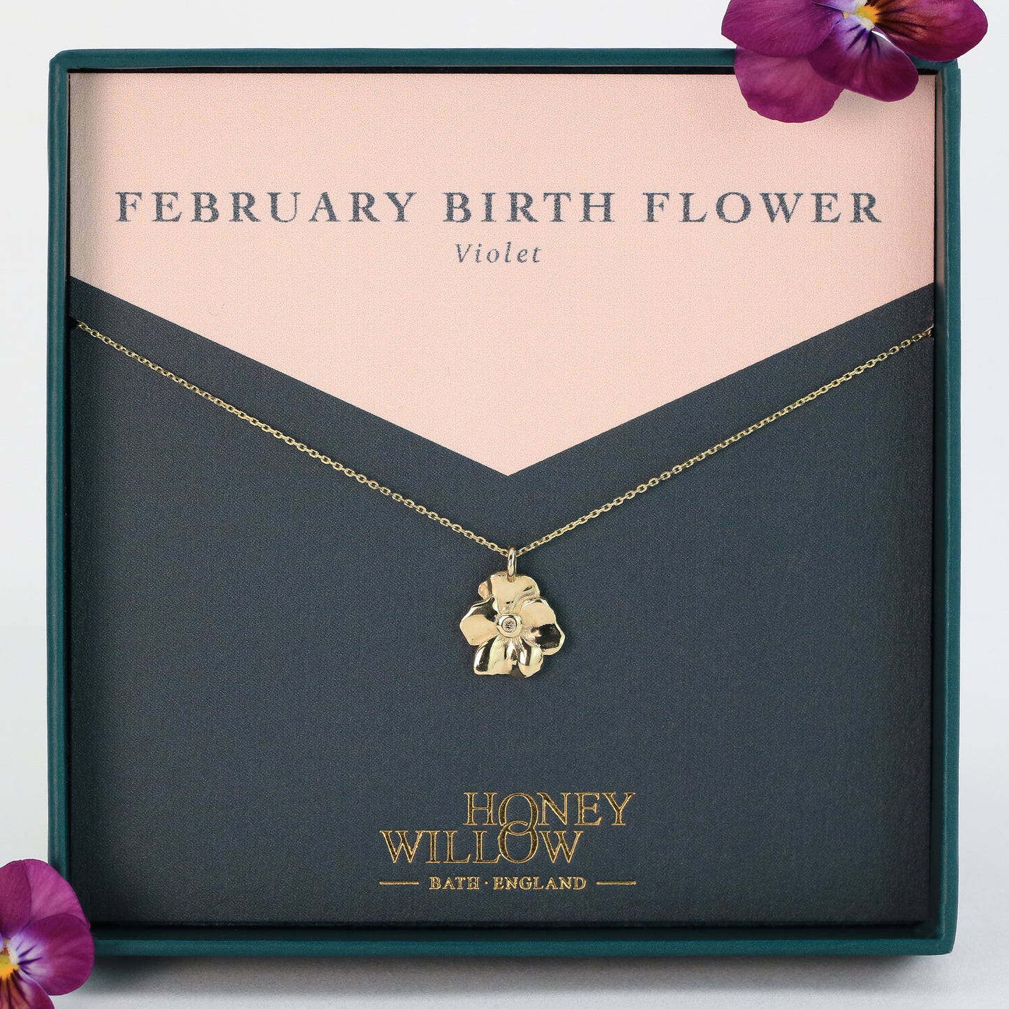 February Birth Flower Necklace