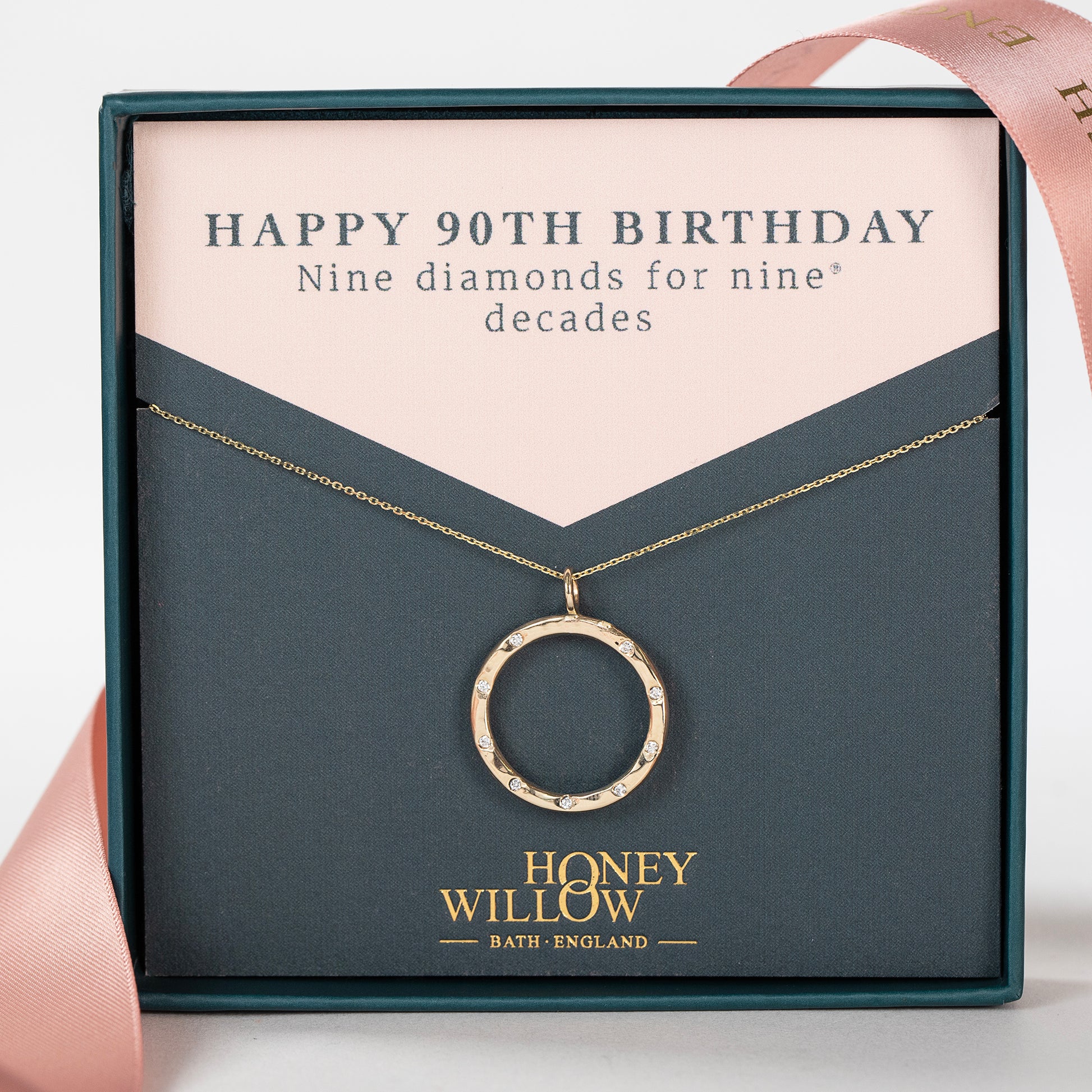 90th birthday halo necklace