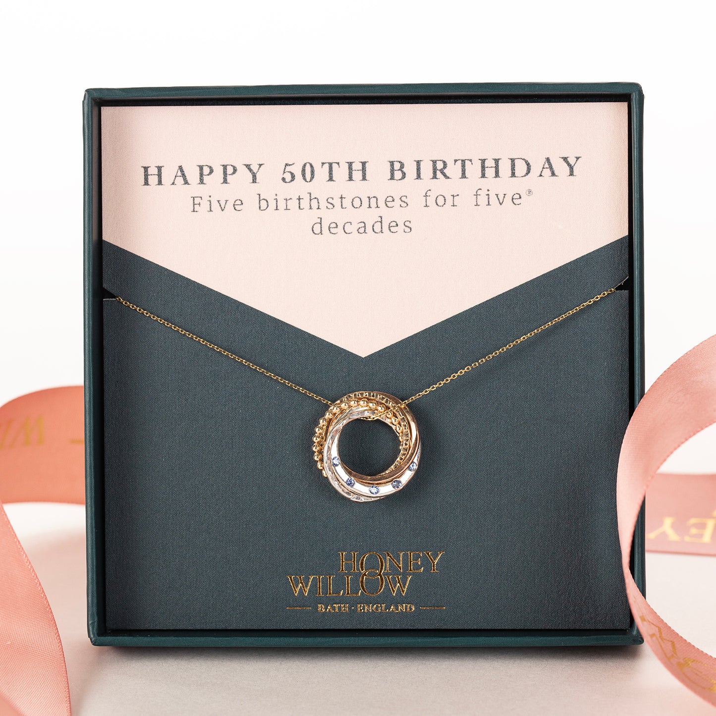 50th birthday birthstone necklace