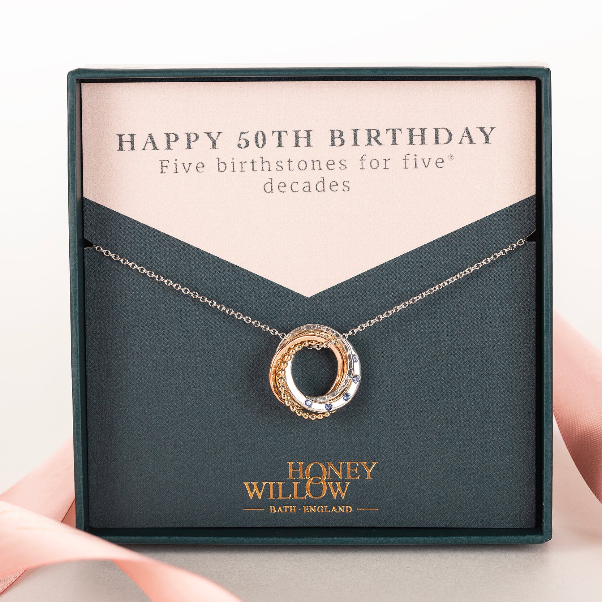 50th birthday birthstone necklace
