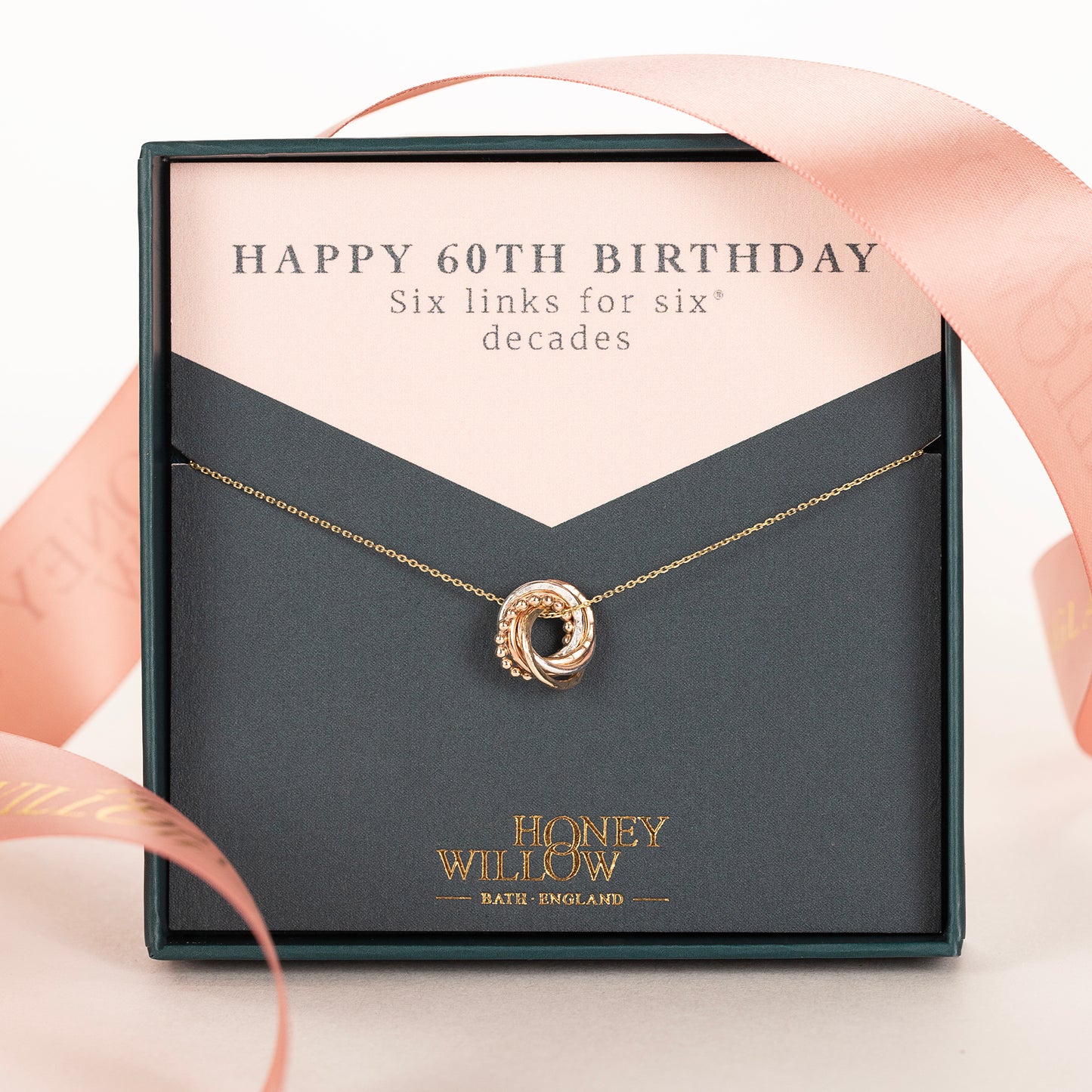 60th birthday love knot necklace