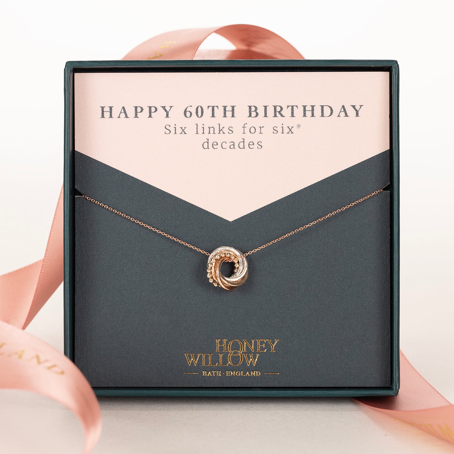 60th birthday love knot necklace