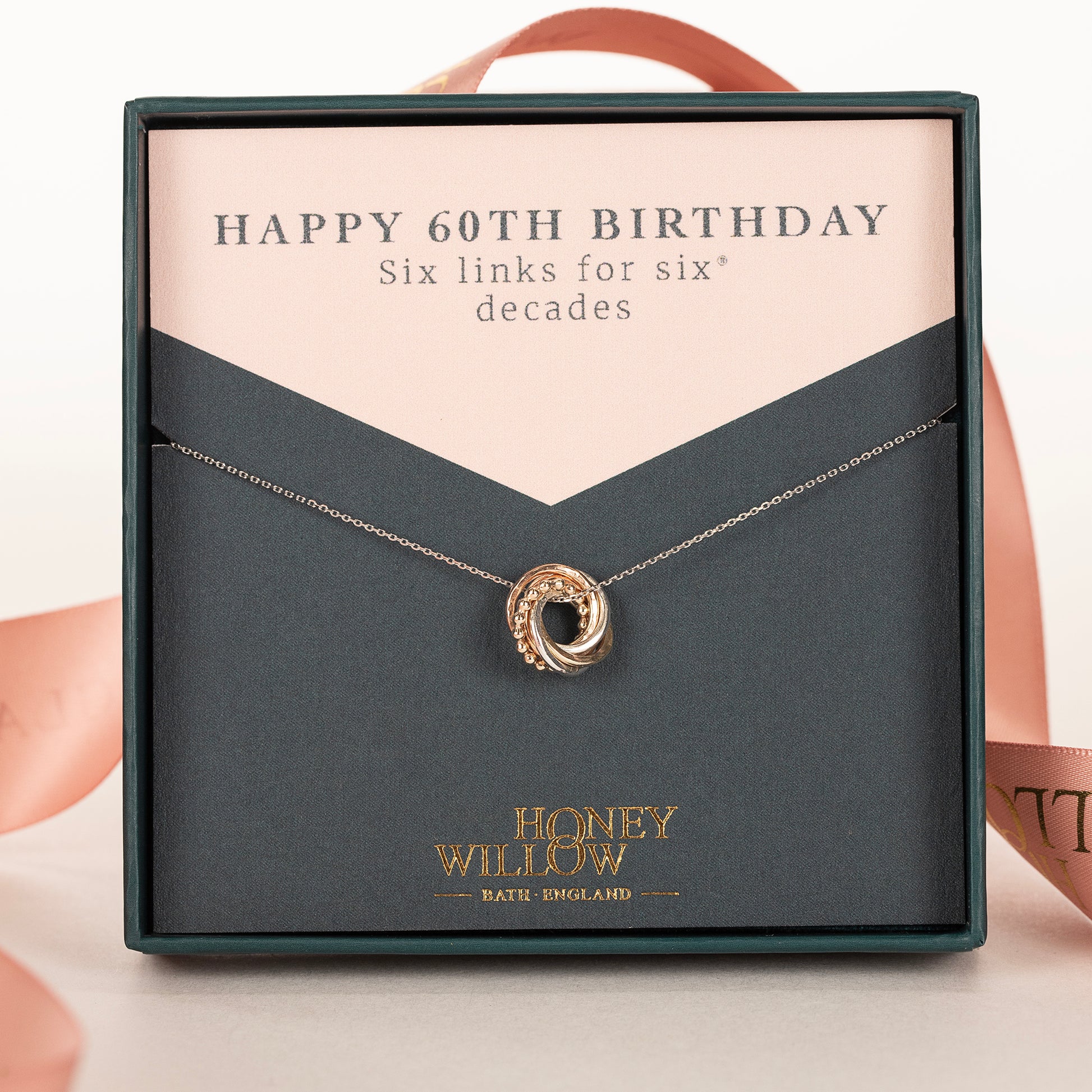 60th birthday love knot necklace