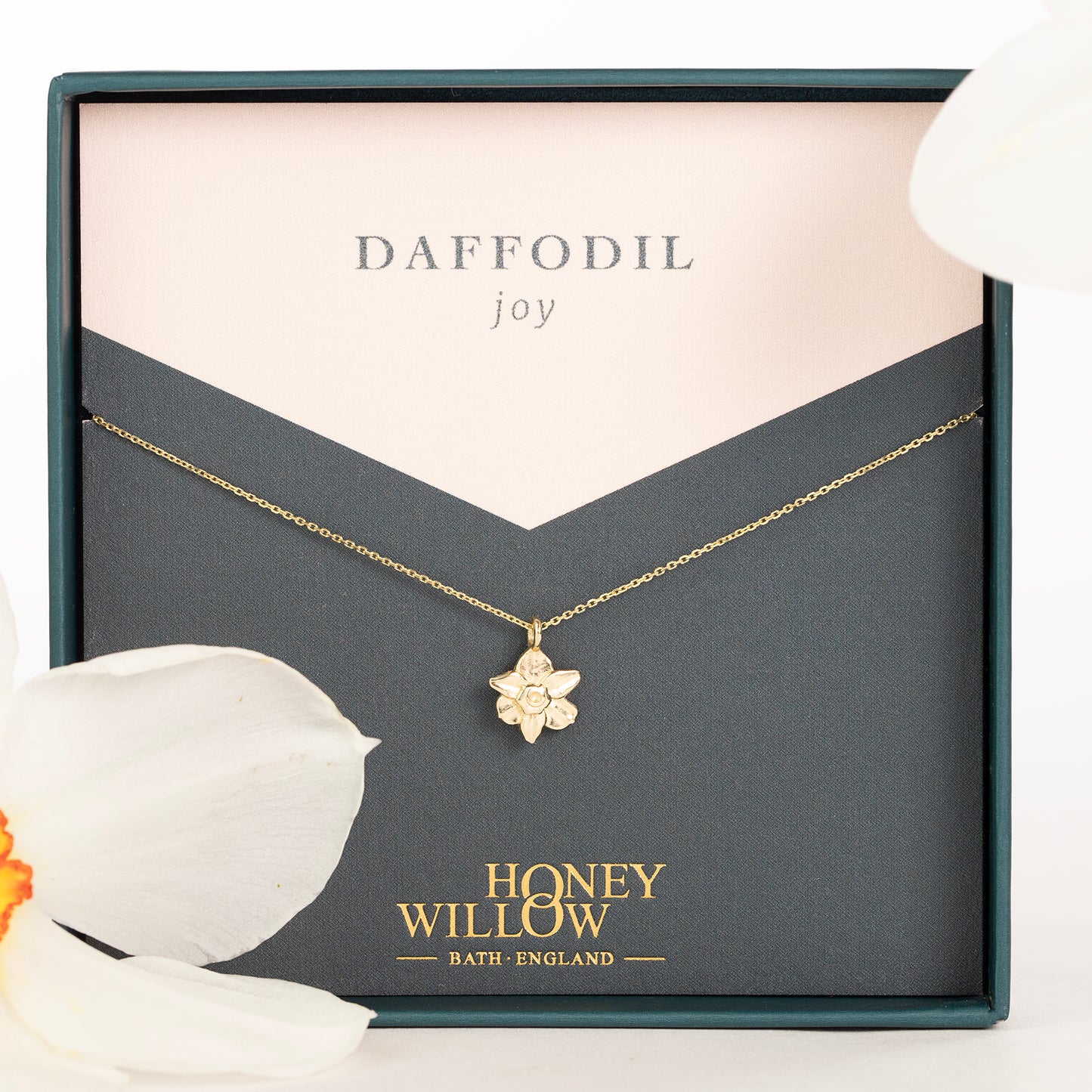 Daffodil Flower Necklace - Joy - 9kt Gold