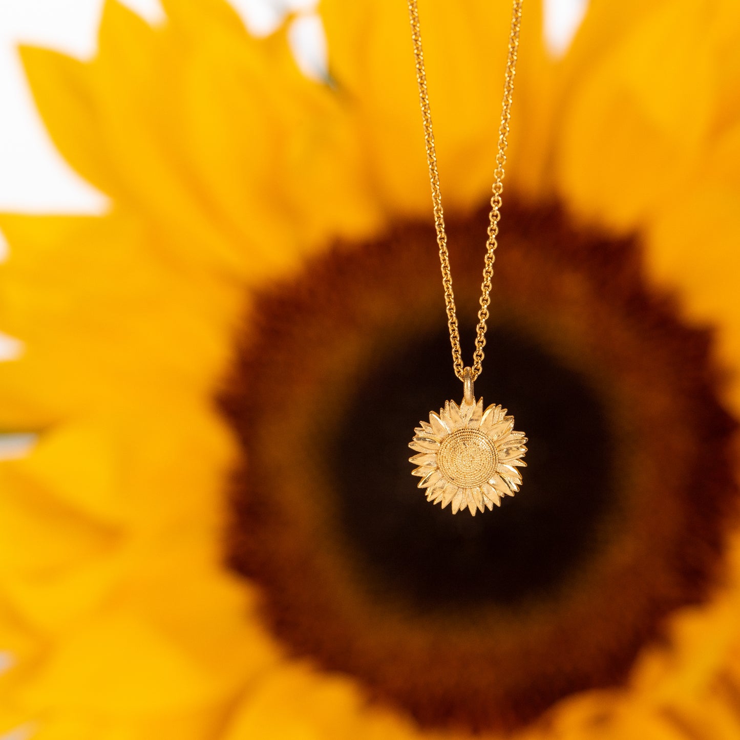 sunflower necklace gold