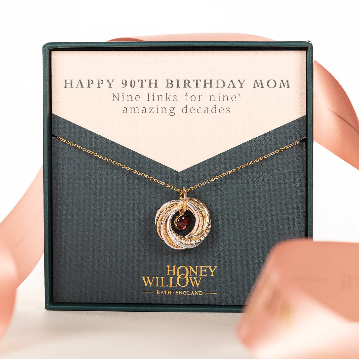 90th birthday birthstone necklace