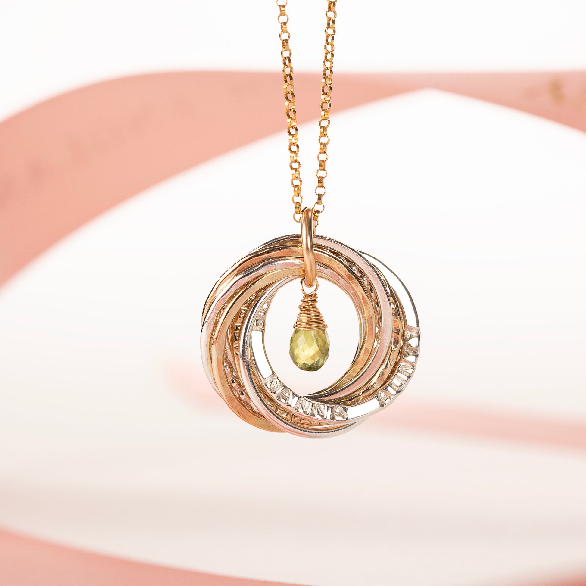 Personalised 90th Birthday Birthstone Necklace The Original Links for Decades Silver Gold