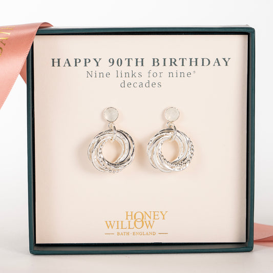 90th birthday birthstone earrings