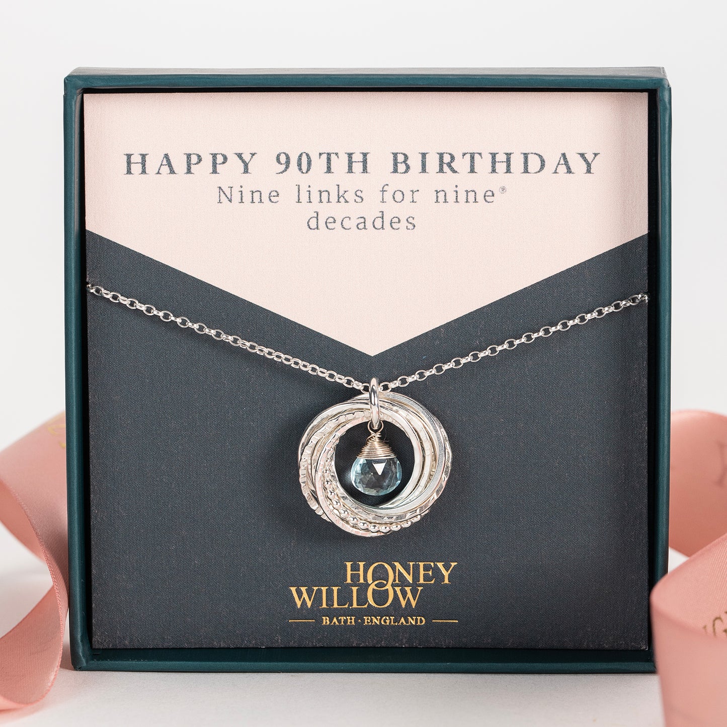 90th birthday birthstone necklace