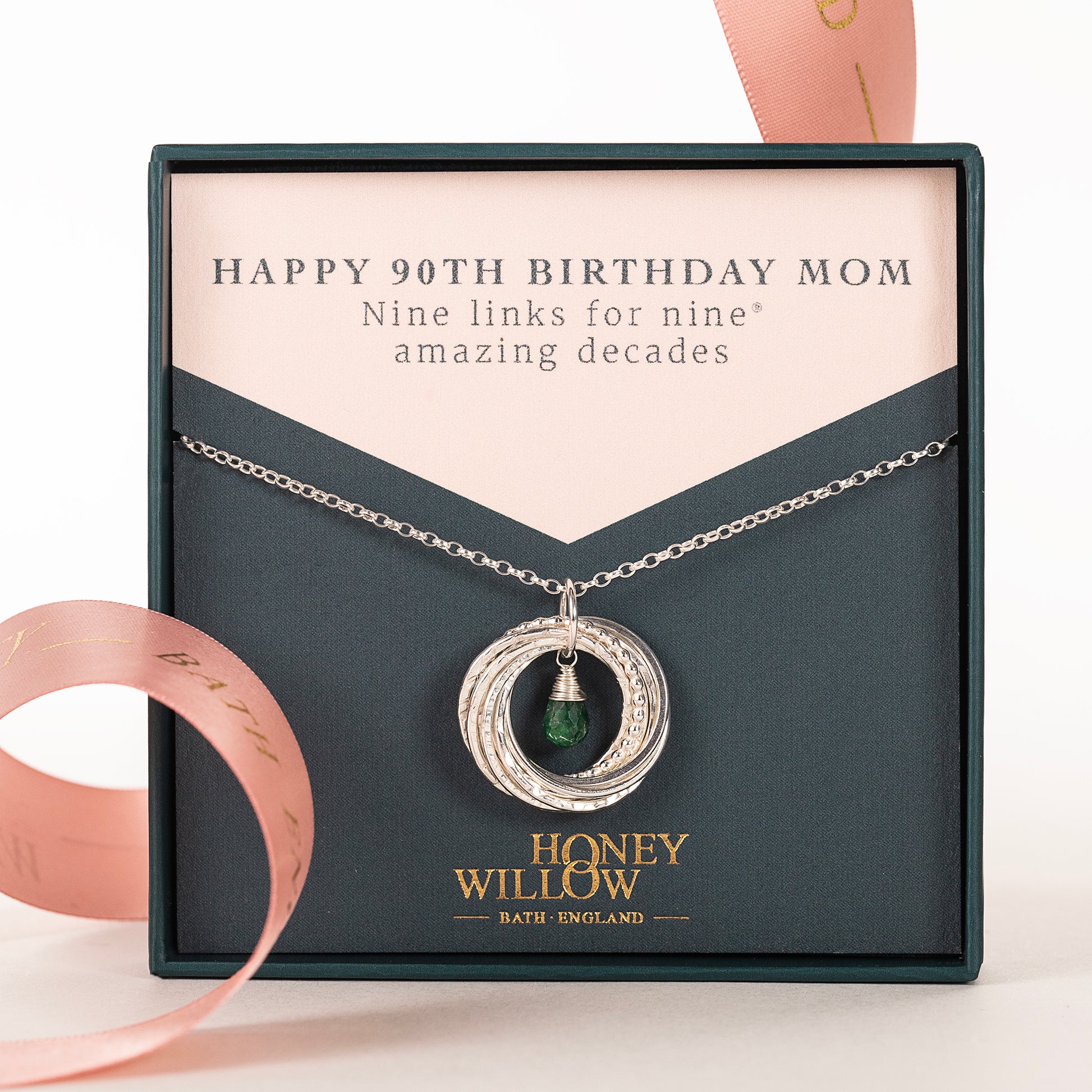 90th birthday birthstone necklace