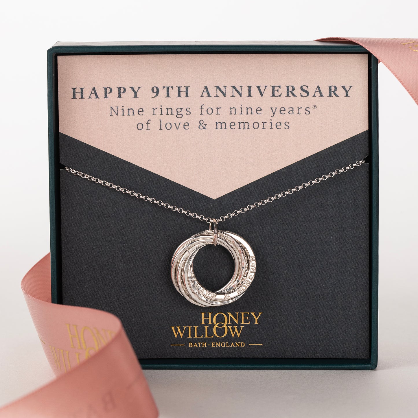 personalised 9th anniversary necklace