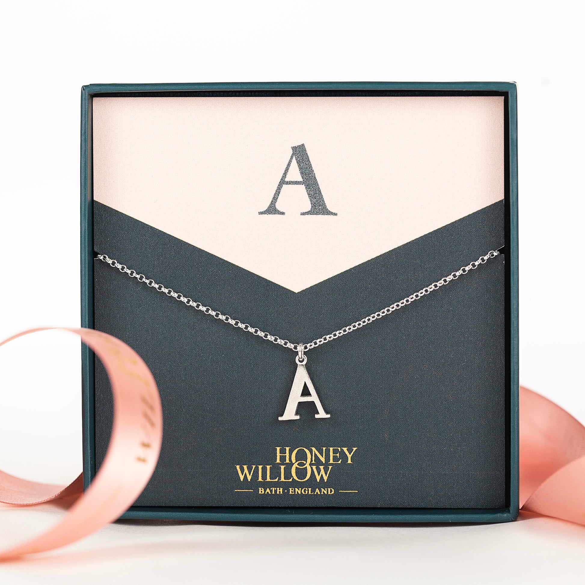 A Initial Charm Necklace - Silver