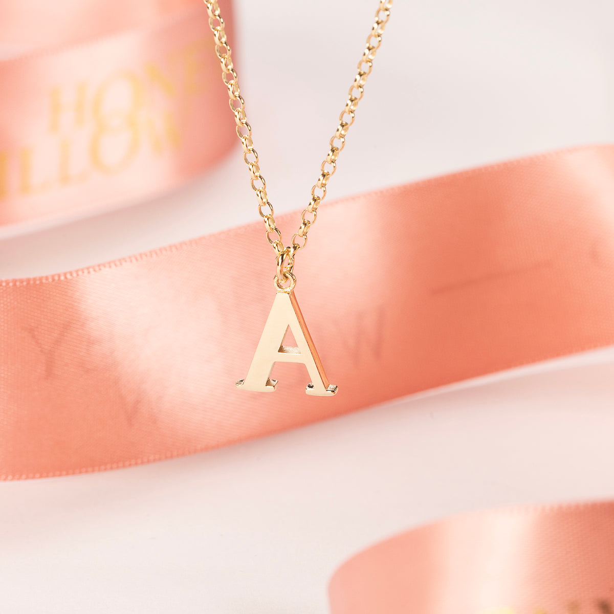 A Initial Letter Necklace - 9kt Gold