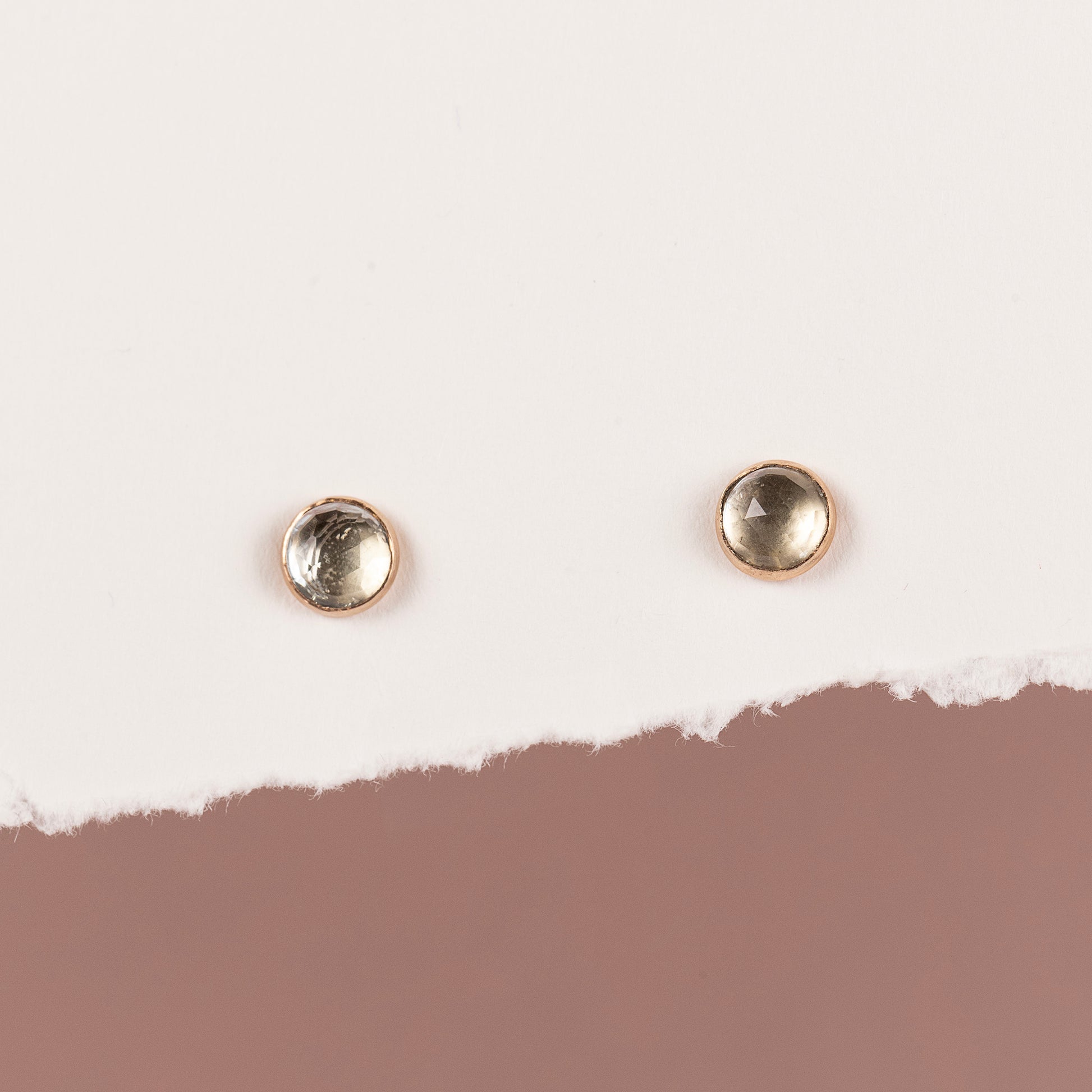 Aquamarine Stud Earrings - Hope - Silver & Gold