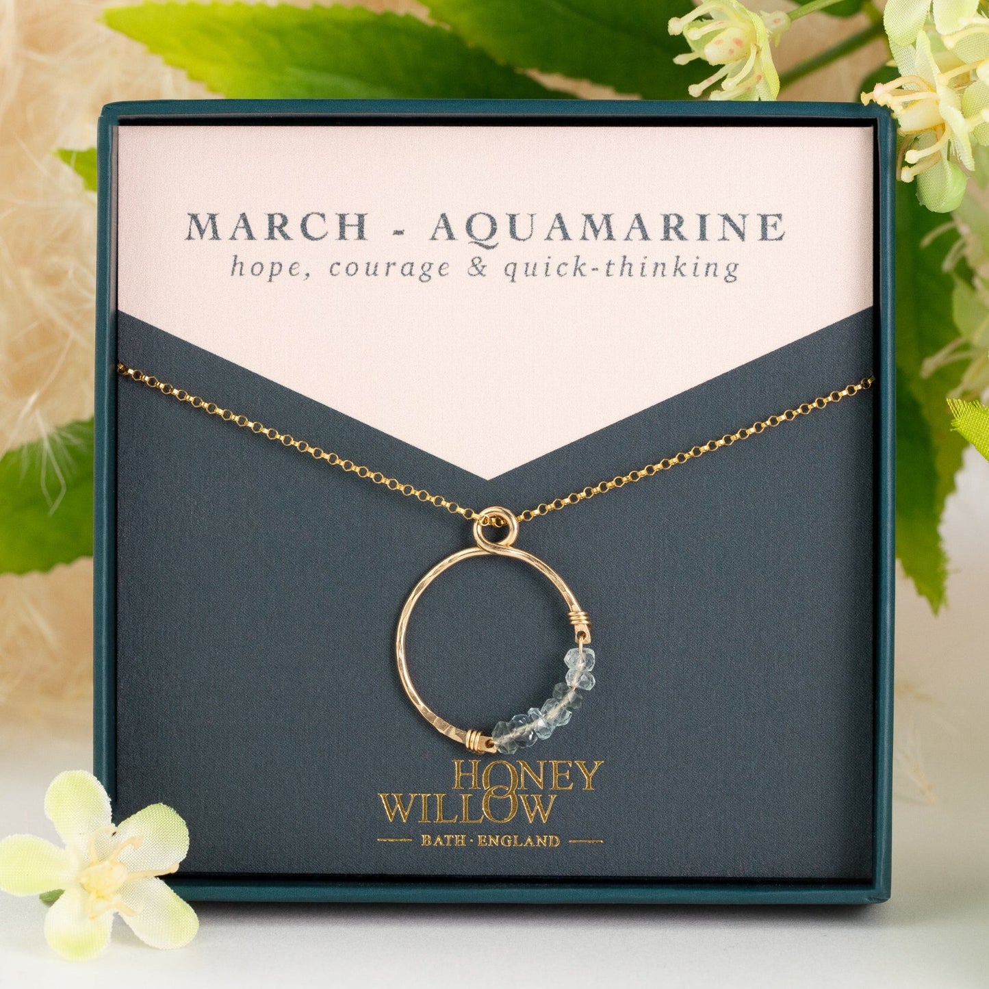 March Birthstone Infinity Necklace