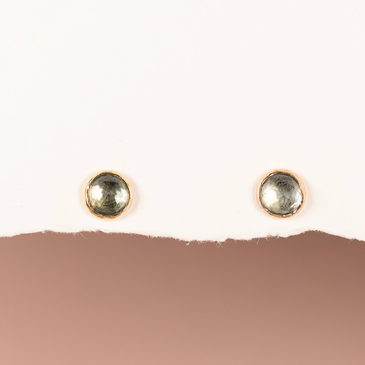 Blue Topaz Stud Earrings - Loyalty - Silver & Gold