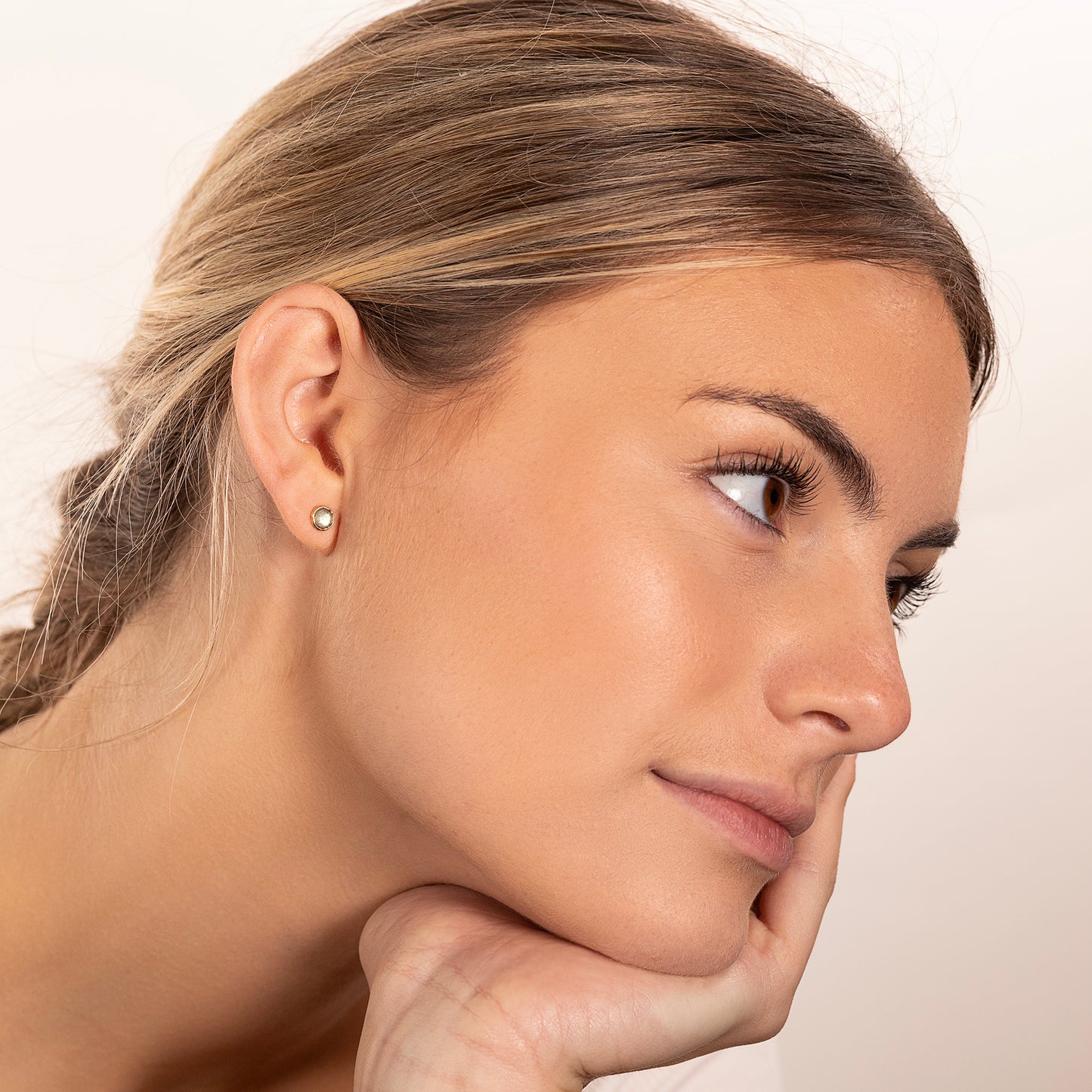 Blue Topaz Stud Earrings - Loyalty - Silver & Gold