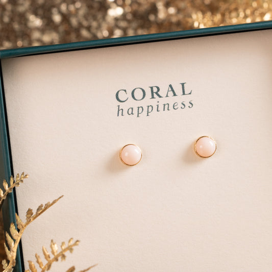 Coral Earrings - Happiness - Silver & Gold