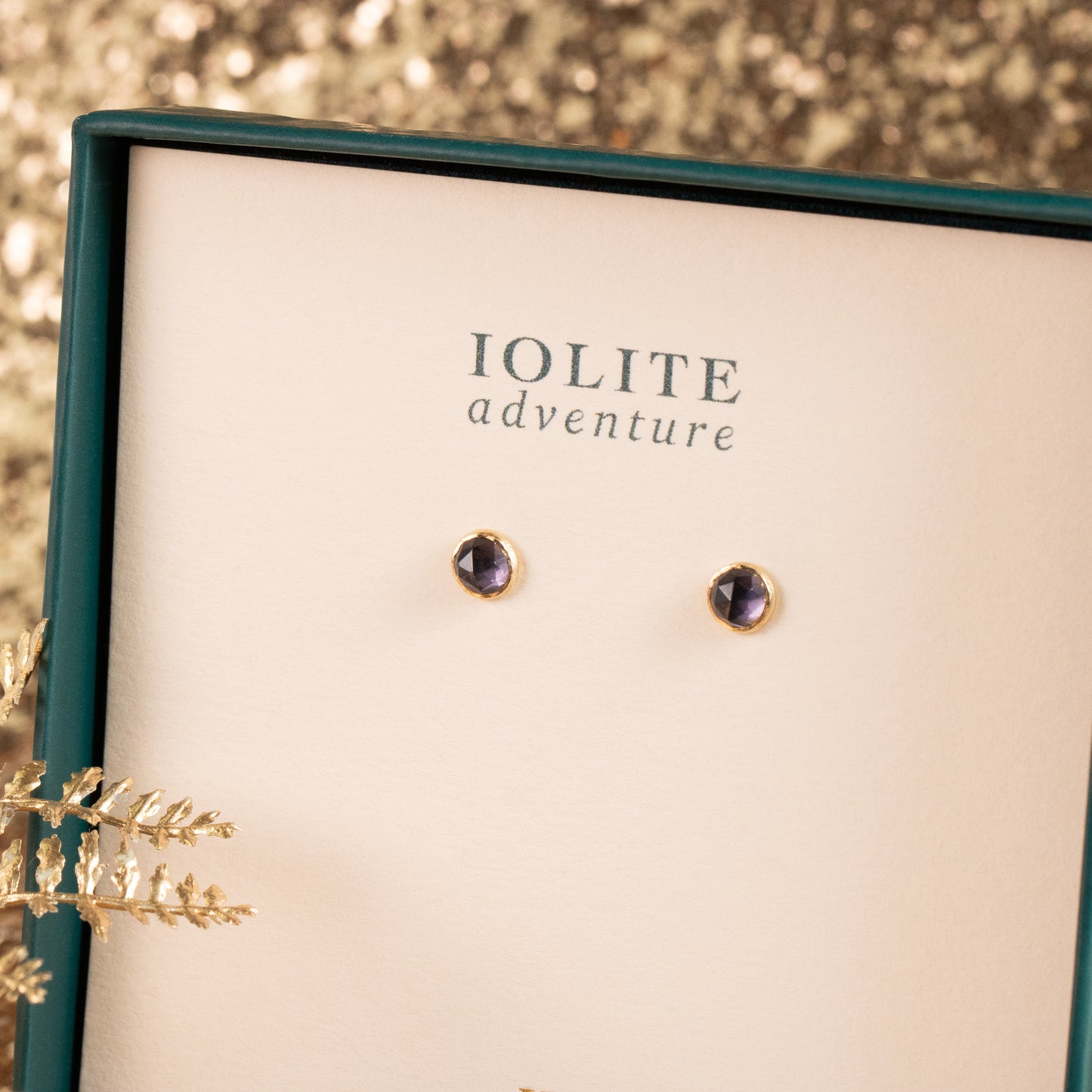 Iolite Earrings - Adventure - Silver & Gold