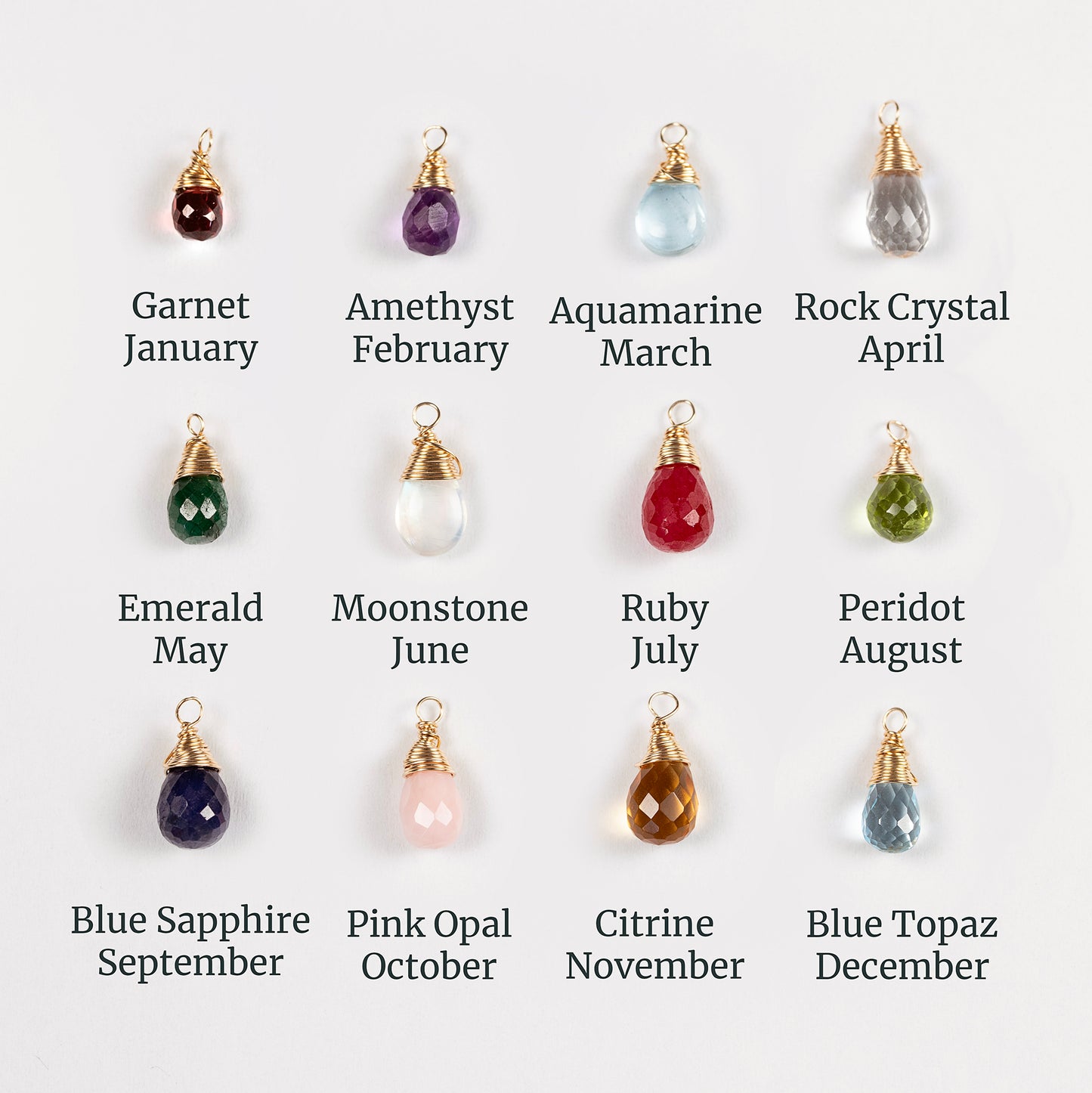 80th Birthday Birthstone Necklace - The Original 8 Links for 8 Decades - Silver & Gold