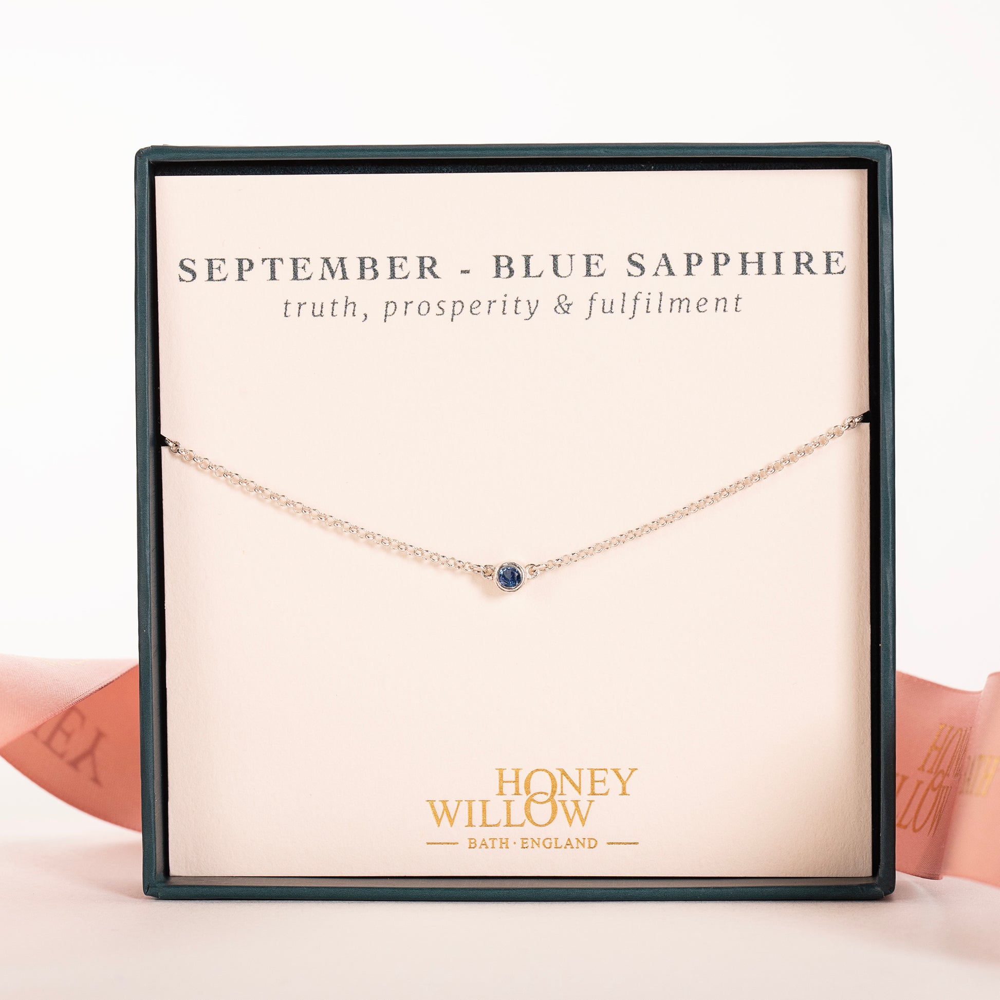 single blue sapphire solitaire necklace