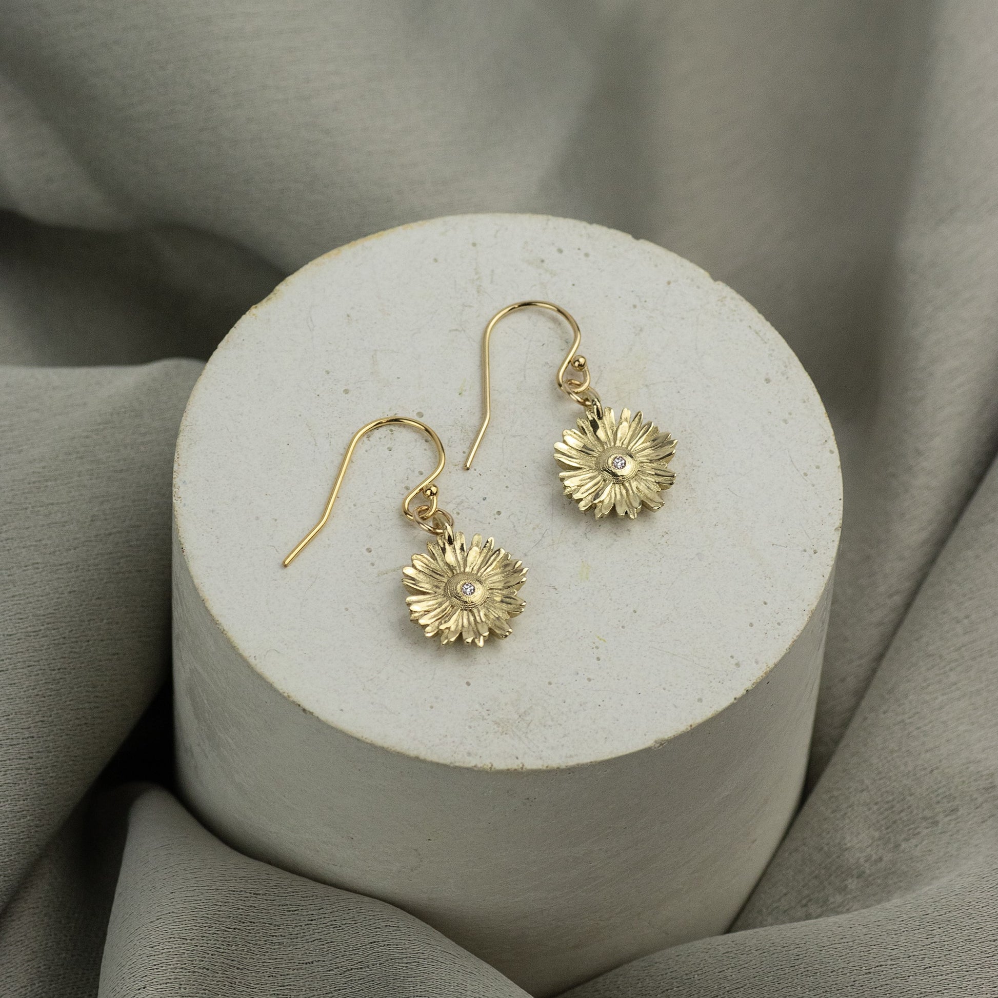 daisy & diamond earrings