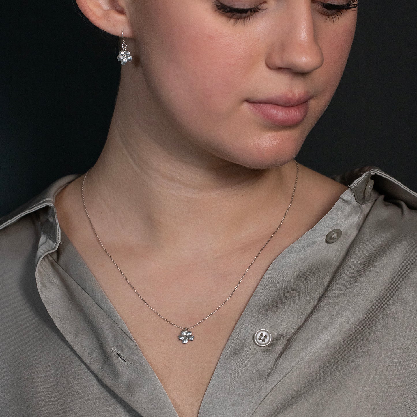 Thank you for Helping Me Blossom Necklace - Silver