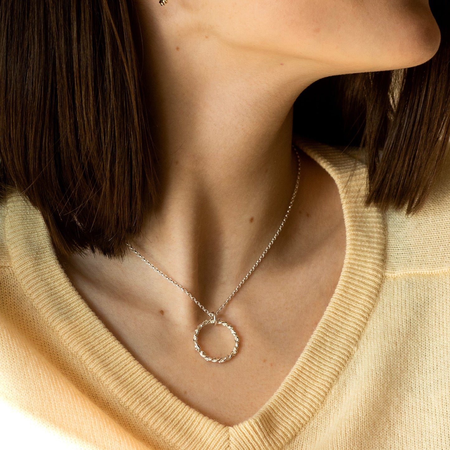 Entwined Halo Necklace - Silver - Linked for a Lifetime