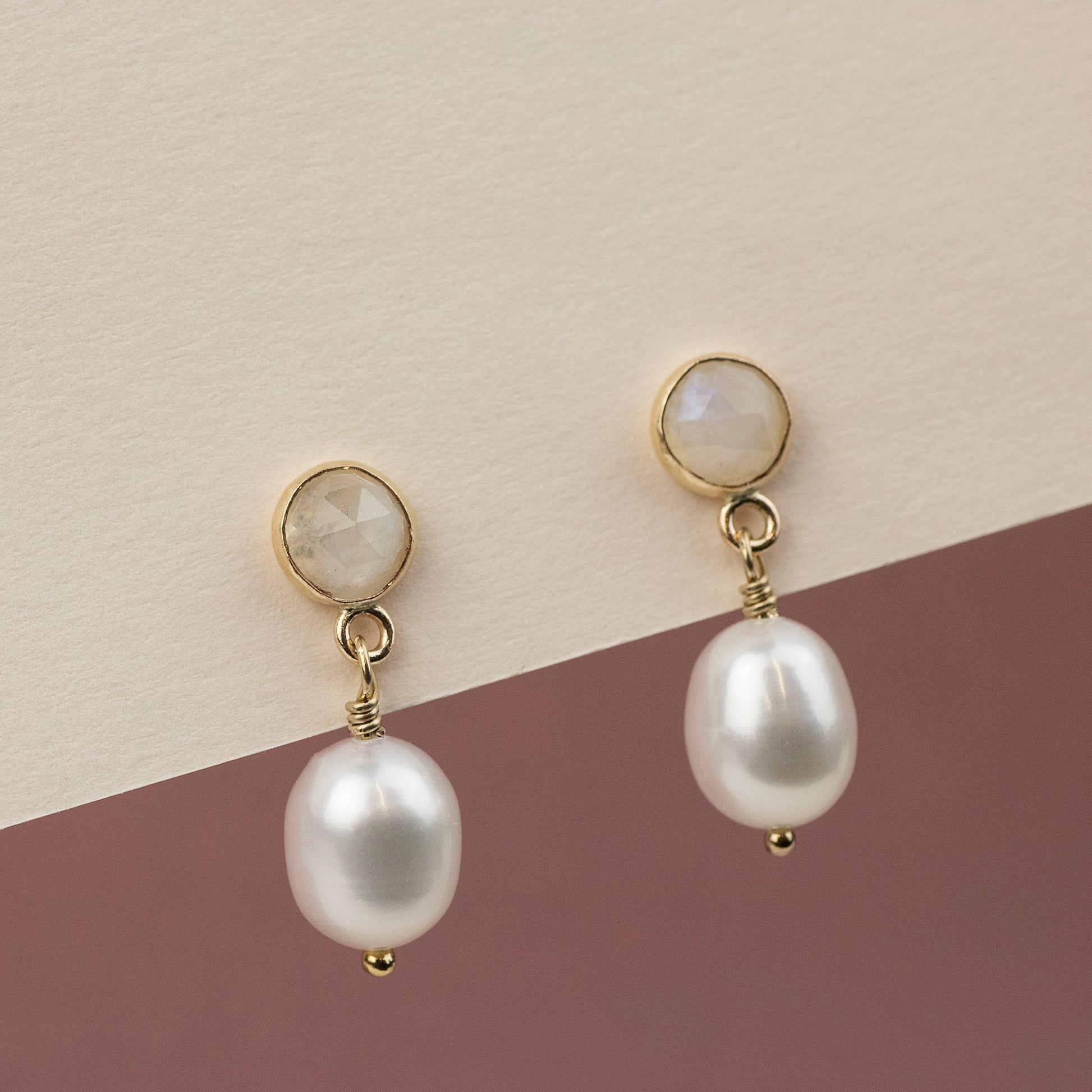 moonstone and pearl earrings